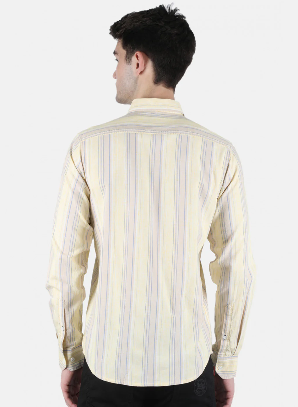 Men Yellow Stripe Shirt - Image 3