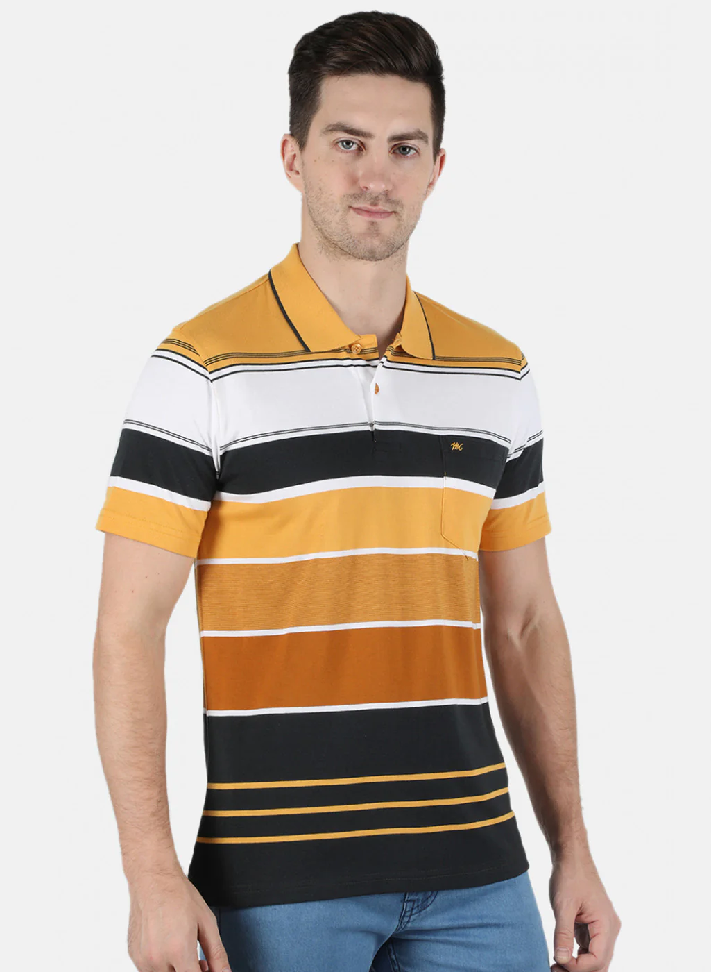 Men Yellow Stripe T-Shirt - Image 5