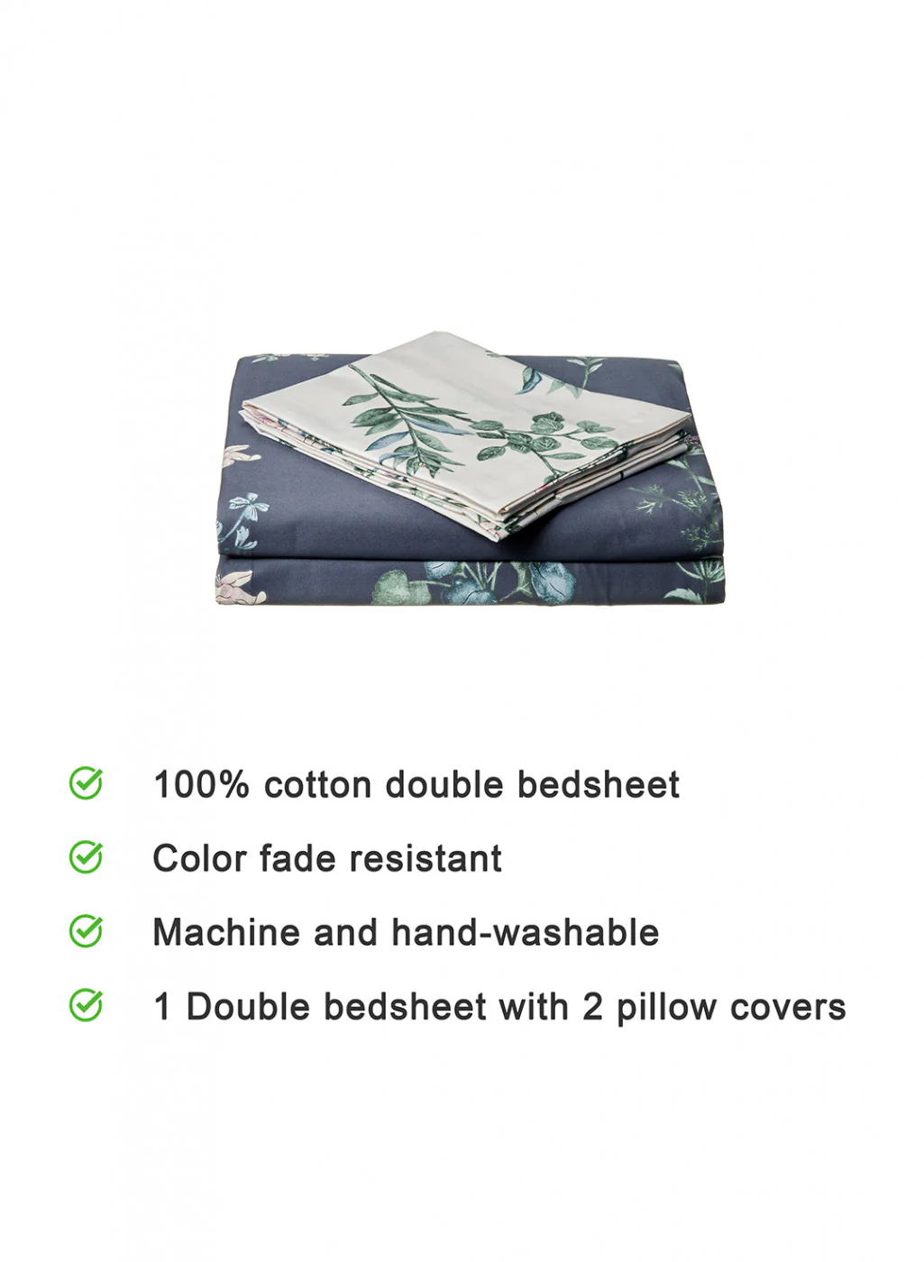 Multi Color 128/68 TC Bedsheet with 2 Pillow Covers - Image 4