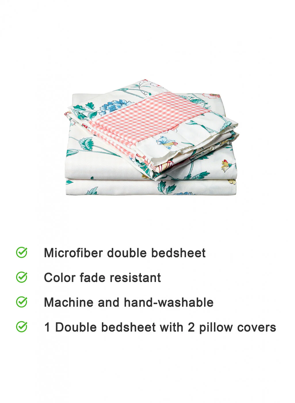 Multi Color 130 GSM Bedsheet with 2 Pillow Covers - Image 4