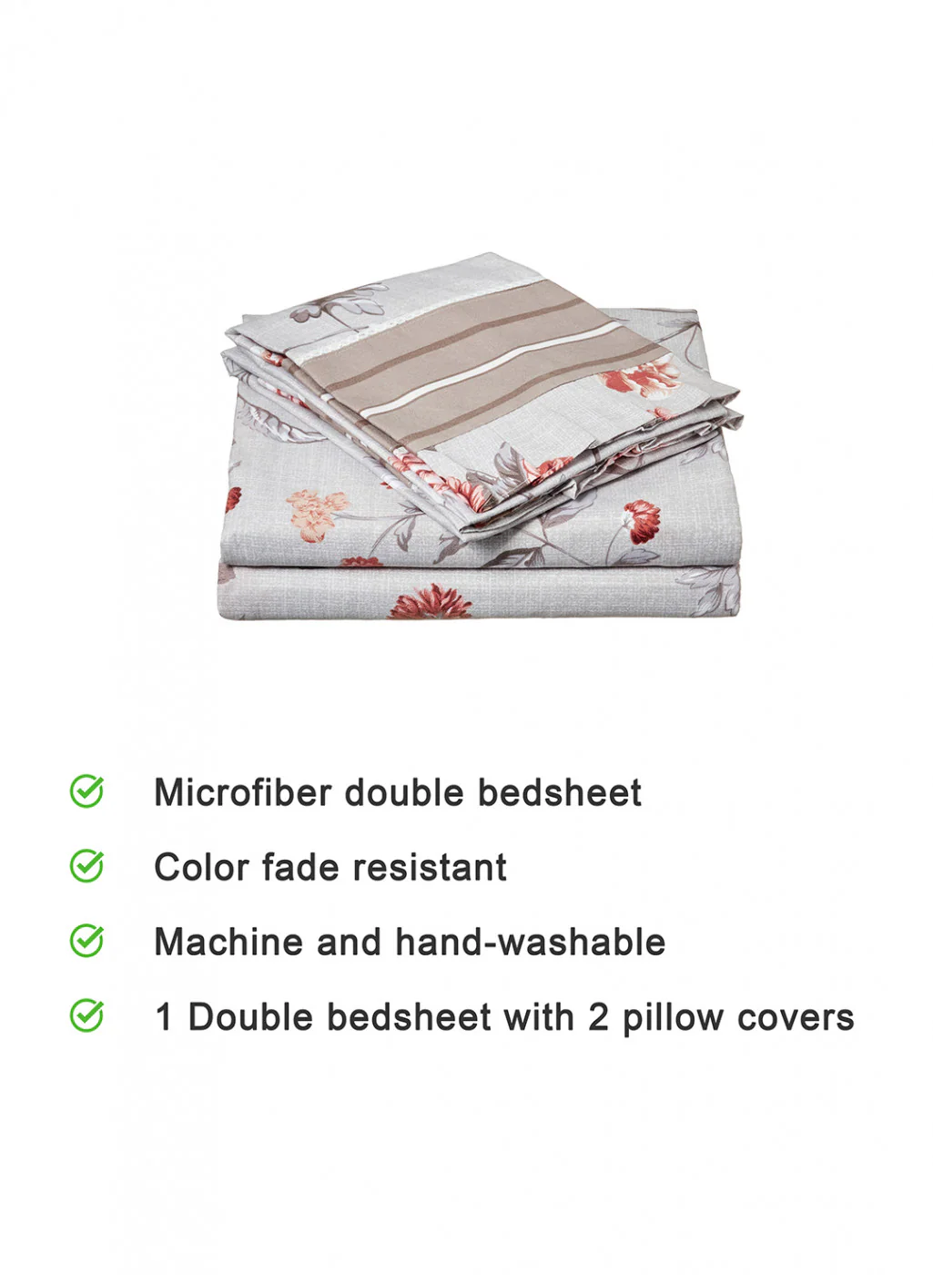 Multi Color 130 GSM Bedsheet with 2 Pillow Covers - Image 3