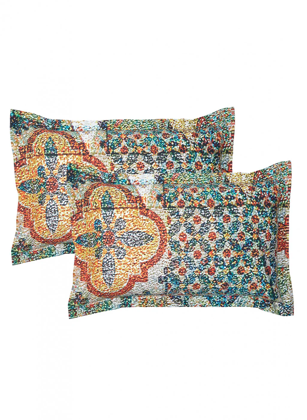 Multi Color 200 TC Bedsheet with 2 Pillow Covers - Image 6