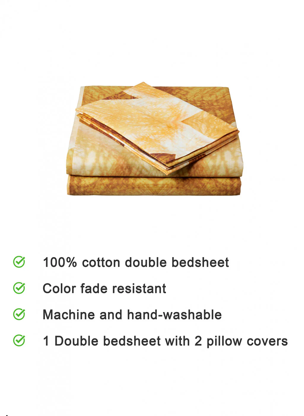 Multi Color 200 TC Bedsheet with 2 Pillow Covers - Image 3