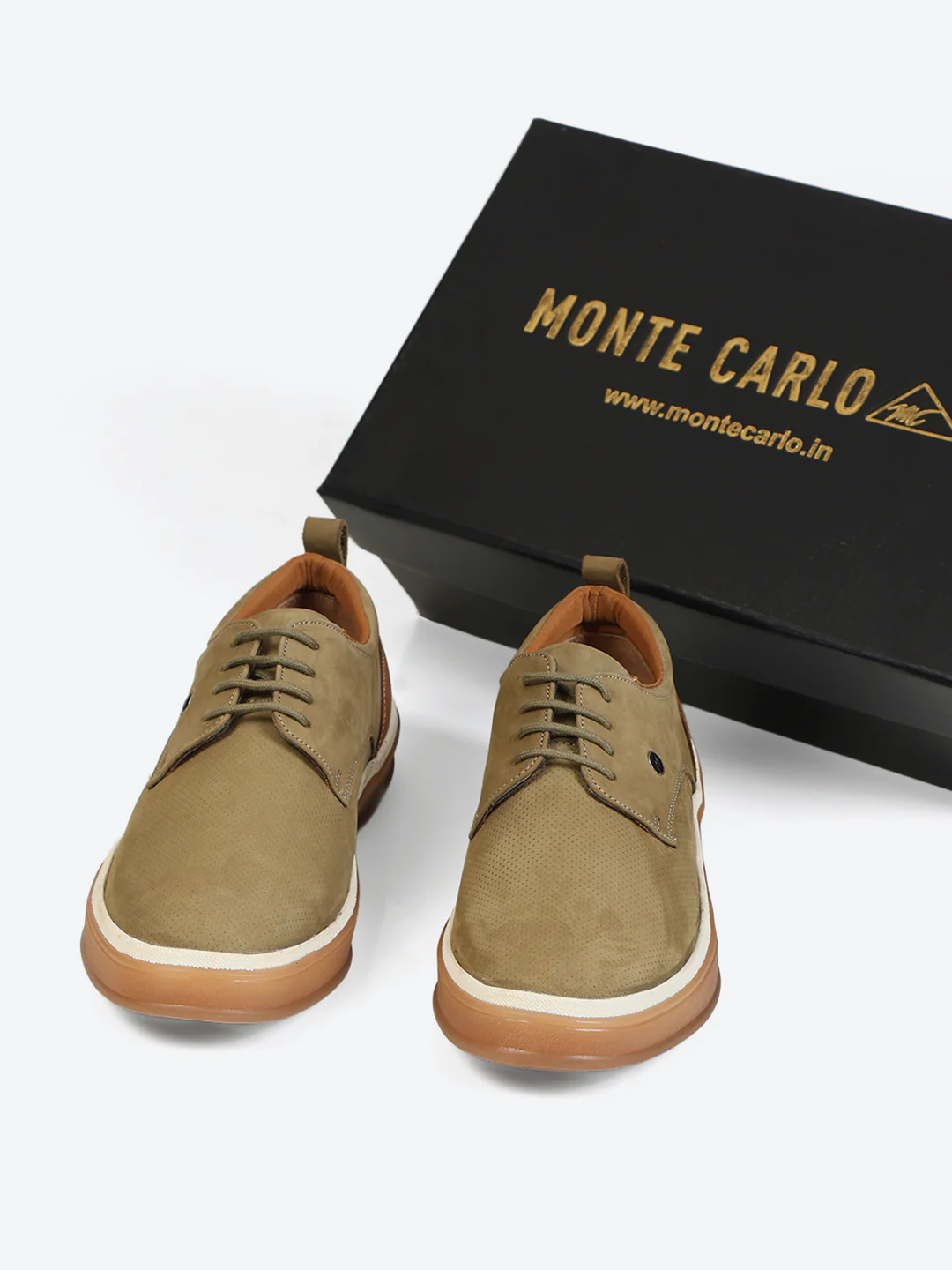 Monte Carlo Olive Casual Lace Up Sneakers Shoes for Men - Image 2