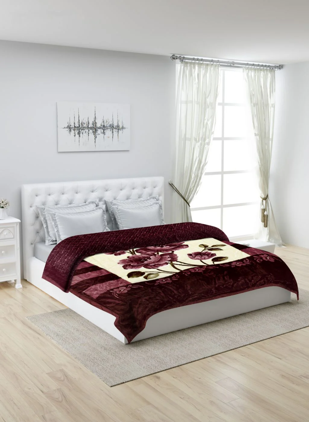 Printed Mink Double Blanket for Heavy Winter -3 Ply - Image 2