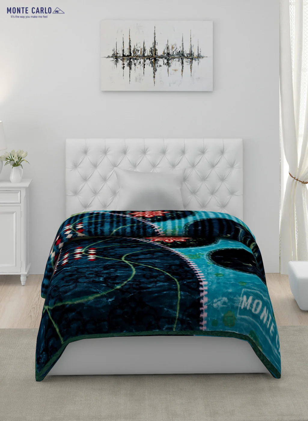 Printed Mink Single Blanket for Heavy Winter -2 Ply - Image 2