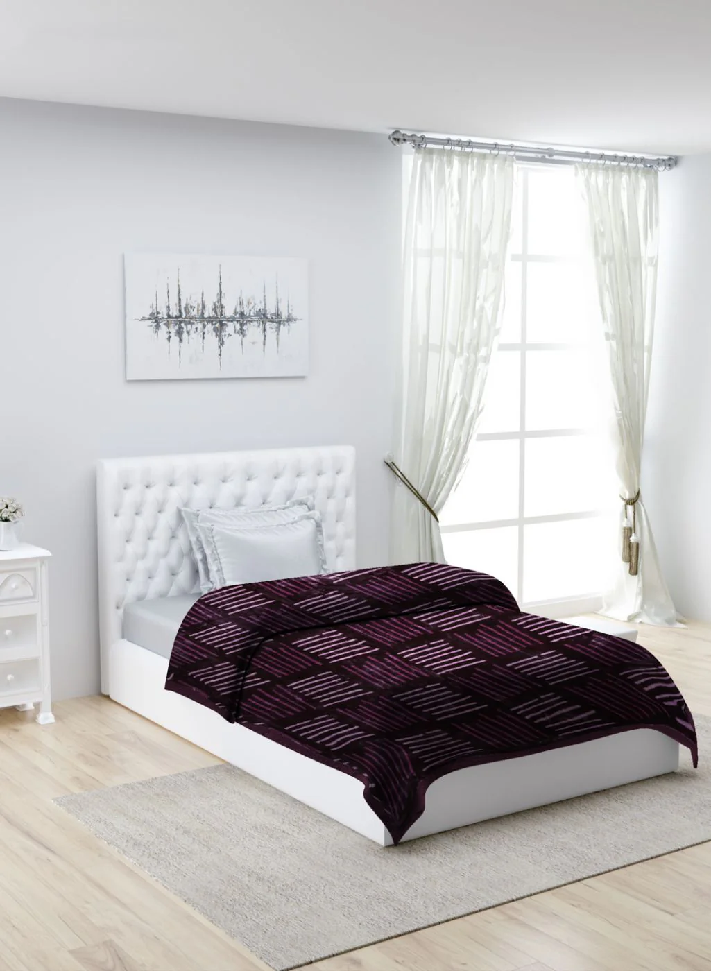 Printed Mink Single Blanket for Mild Winter - 2 Ply - Image 2