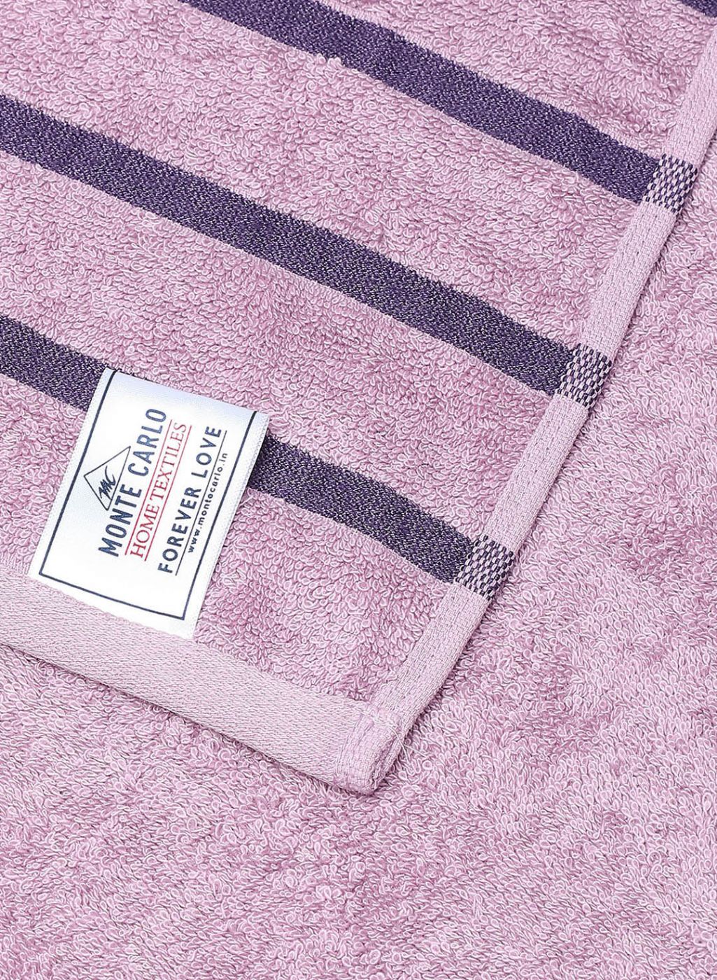 Purple & Pink Cotton 525 GSM Bath Towel (Pack of 2) - Image 5