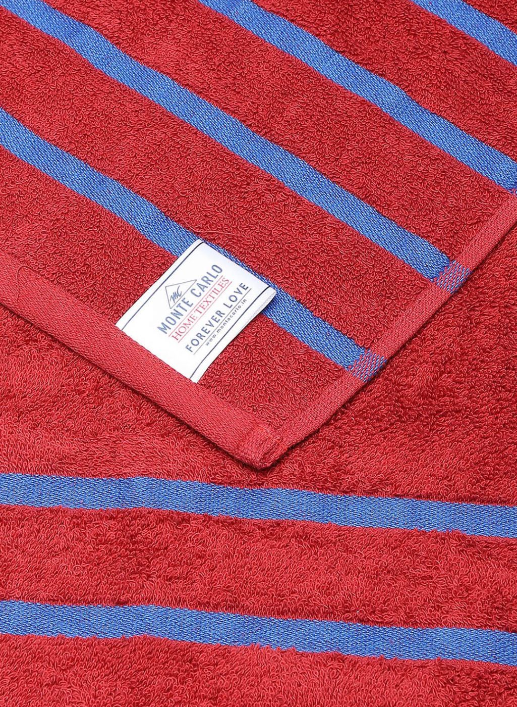 Red & Blue Cotton 525 GSM Bath Towel (Pack of 2) - Image 4