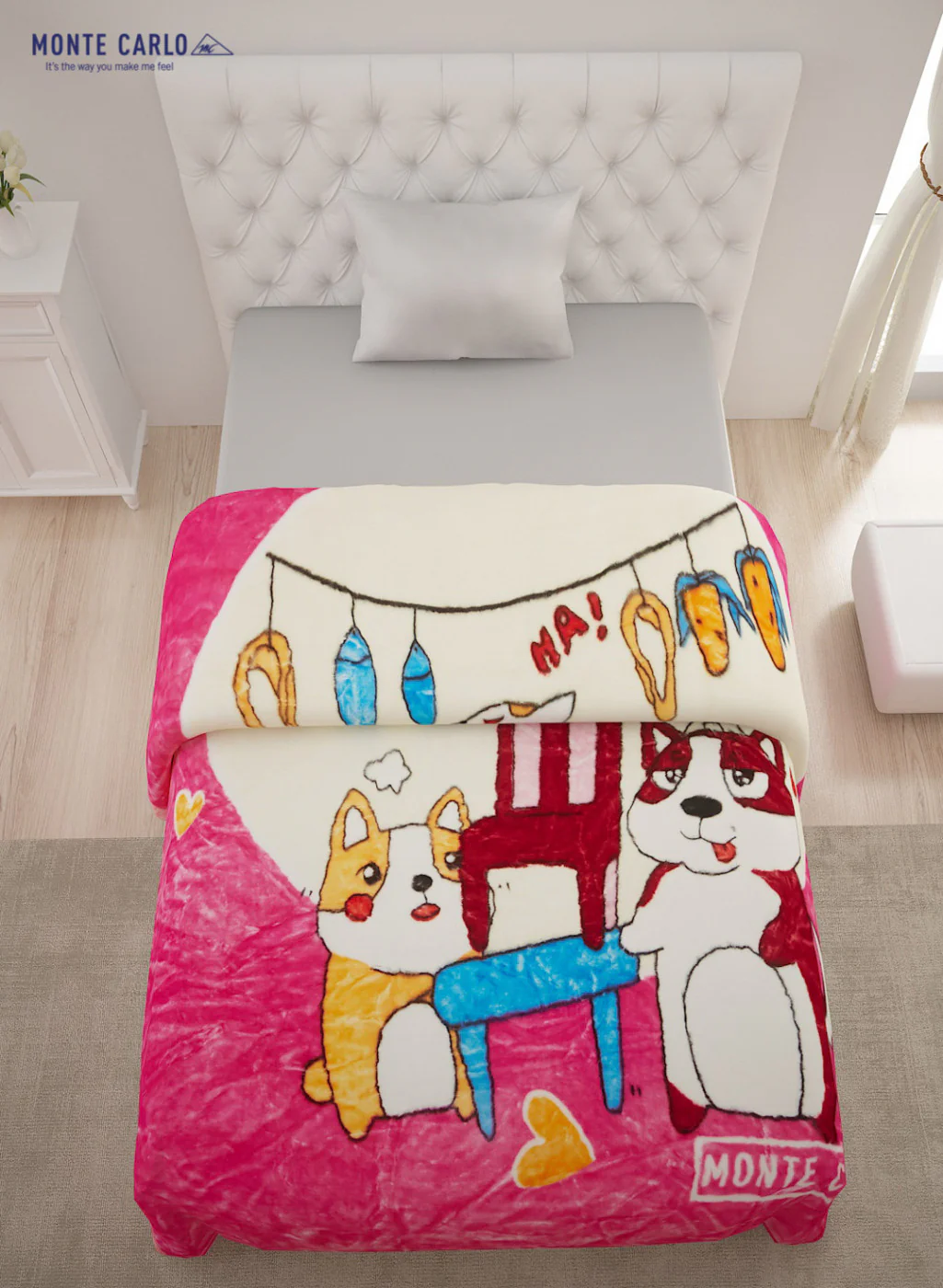 Single Bed Multicolor Mink Blanket - 2 Ply - Image 3
