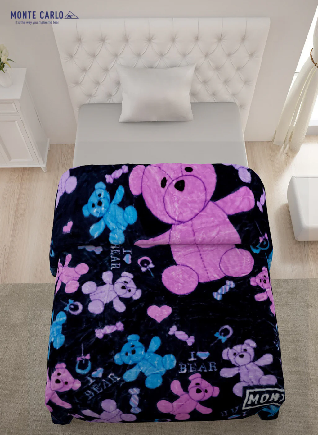 Single Bed Multicolor Mink Blanket - 2 Ply - Image 3