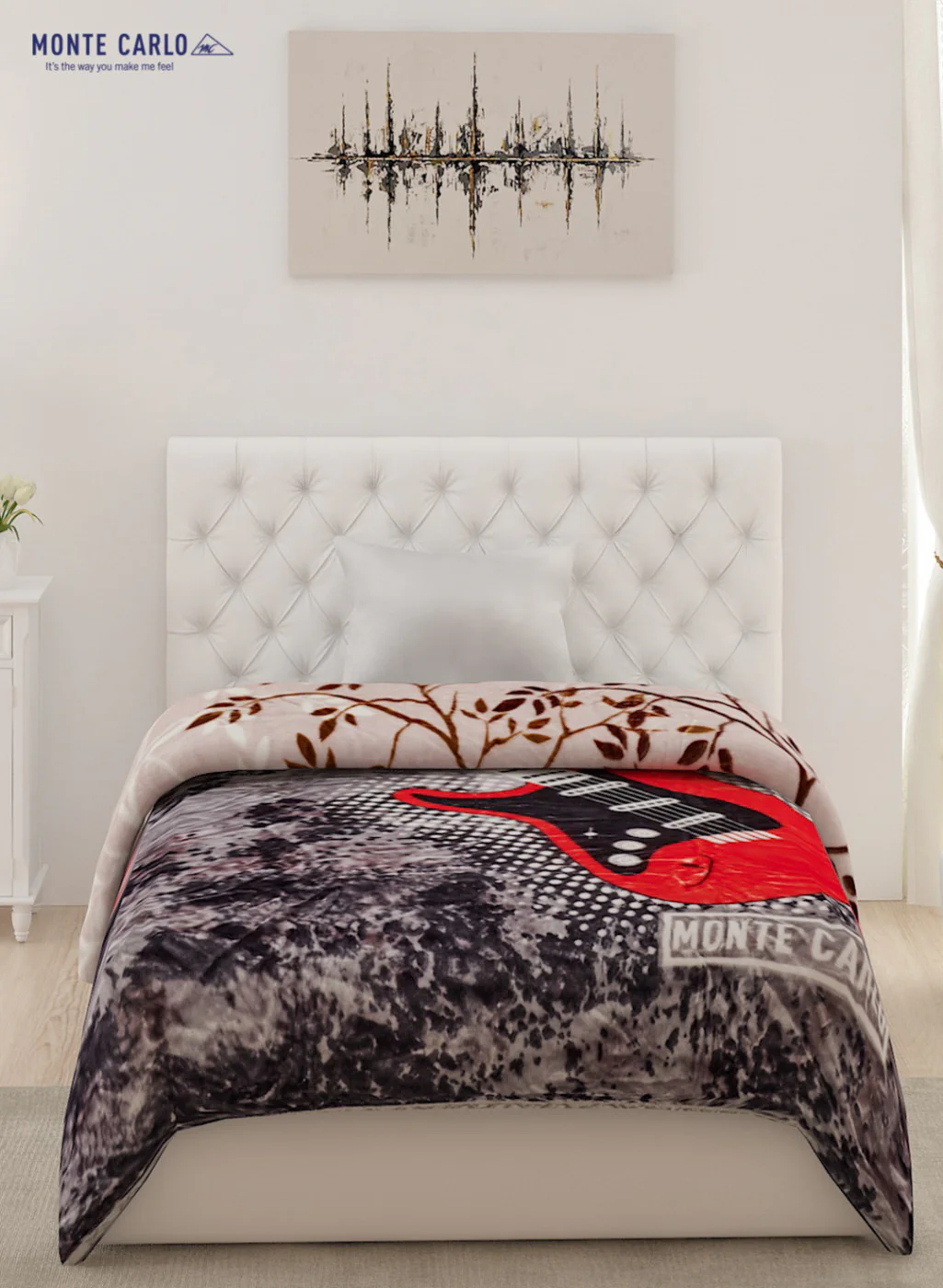 Single Bed Multicolor Mink Blanket - 2 Ply - Image 3