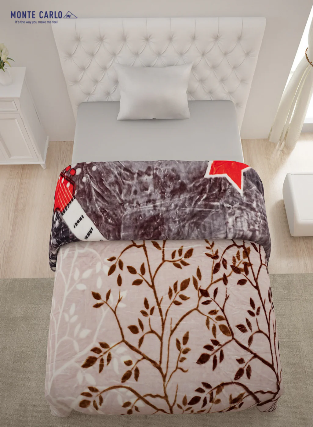 Single Bed Multicolor Mink Blanket - 2 Ply - Image 4