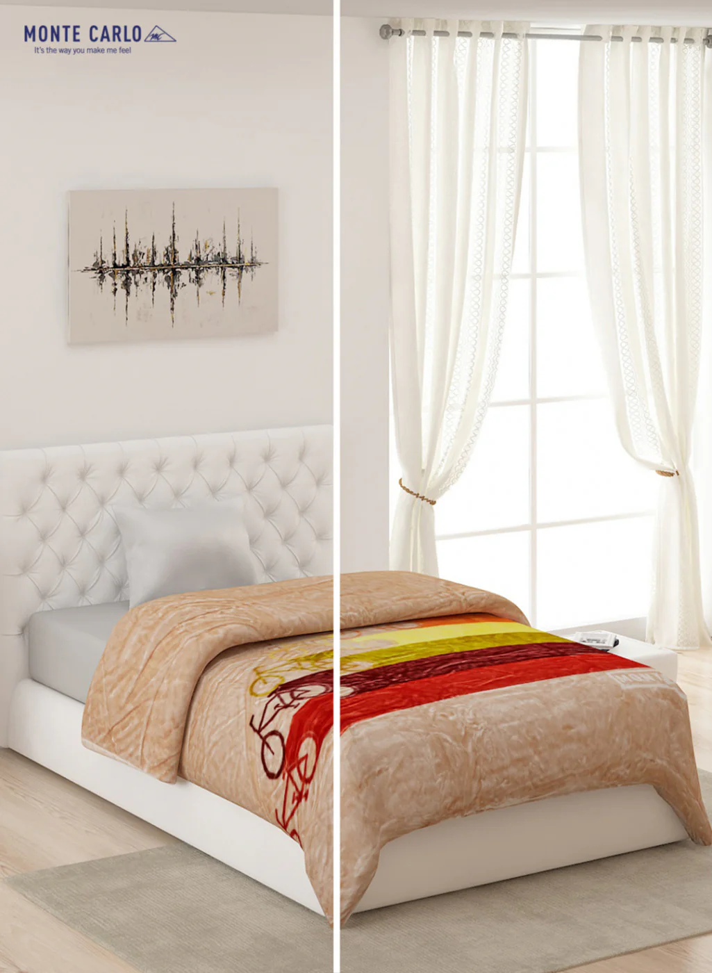 Single Bed Multicolor Mink Blanket - 2 Ply - Image 2