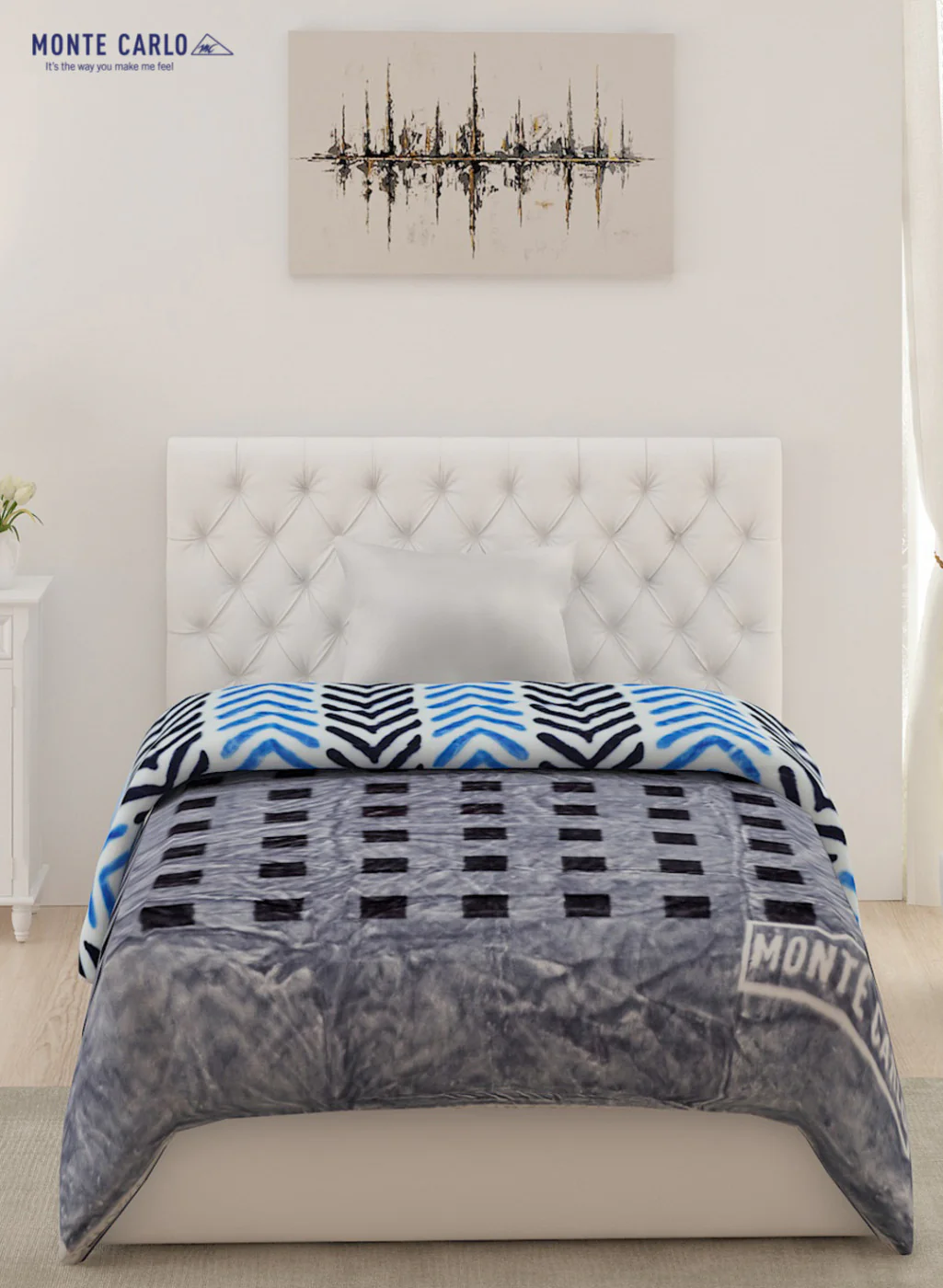 Single Bed Multicolor Mink Blanket - 2 Ply - Image 3