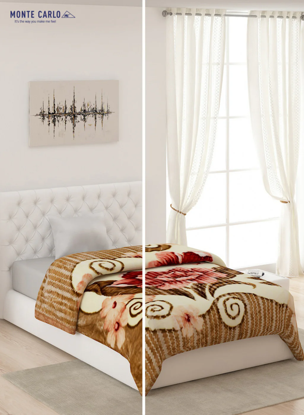 Single Bed Multicolor Mink Blanket - 2 Ply - Image 2
