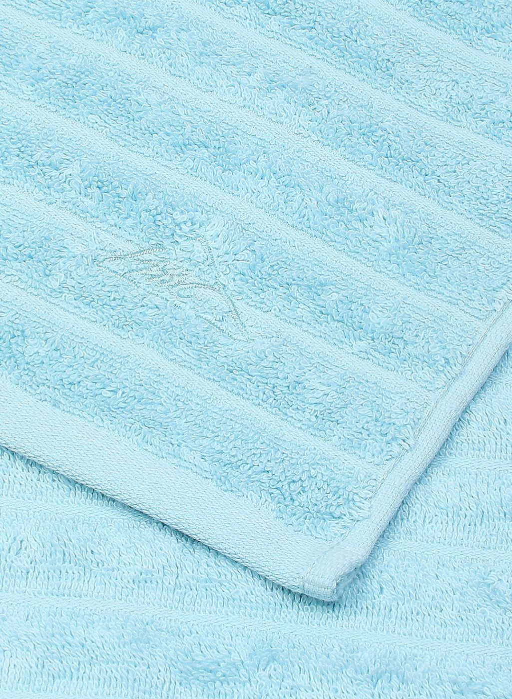 Sky Blue Cotton 525 GSM Towel Set Pack of 2 (1 Bath & 1 Hand Towel) - Image 5