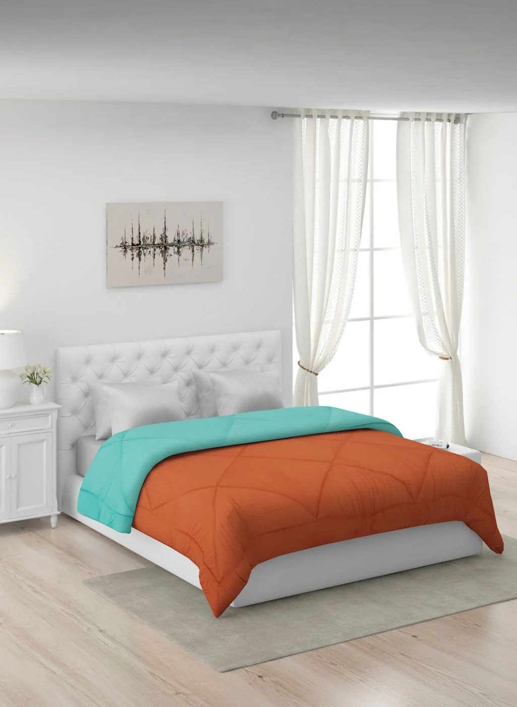 Solid Microfibre Double Comforter for Mild Winter - Image 2