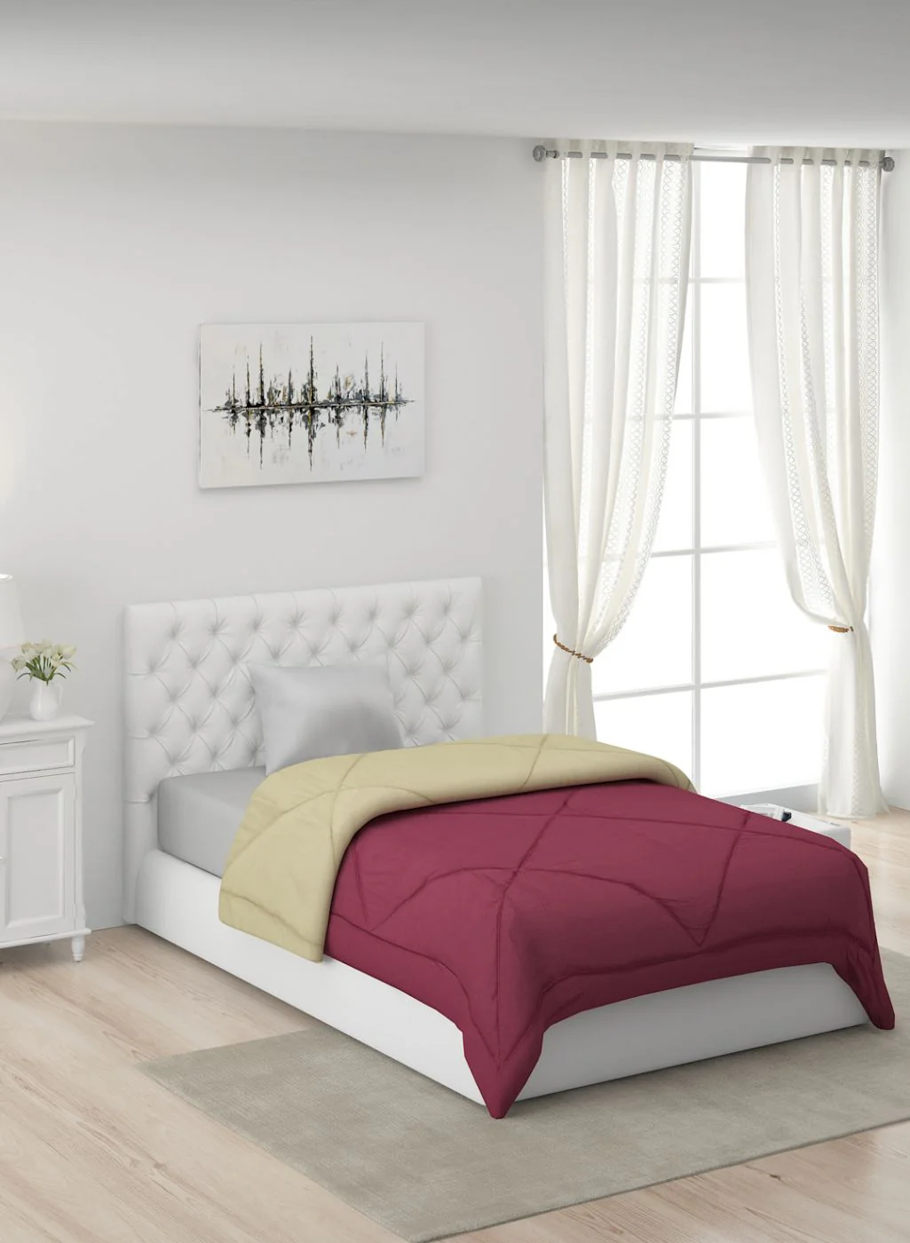 Solid Microfibre Single Comforter for Mild Winter - Image 2