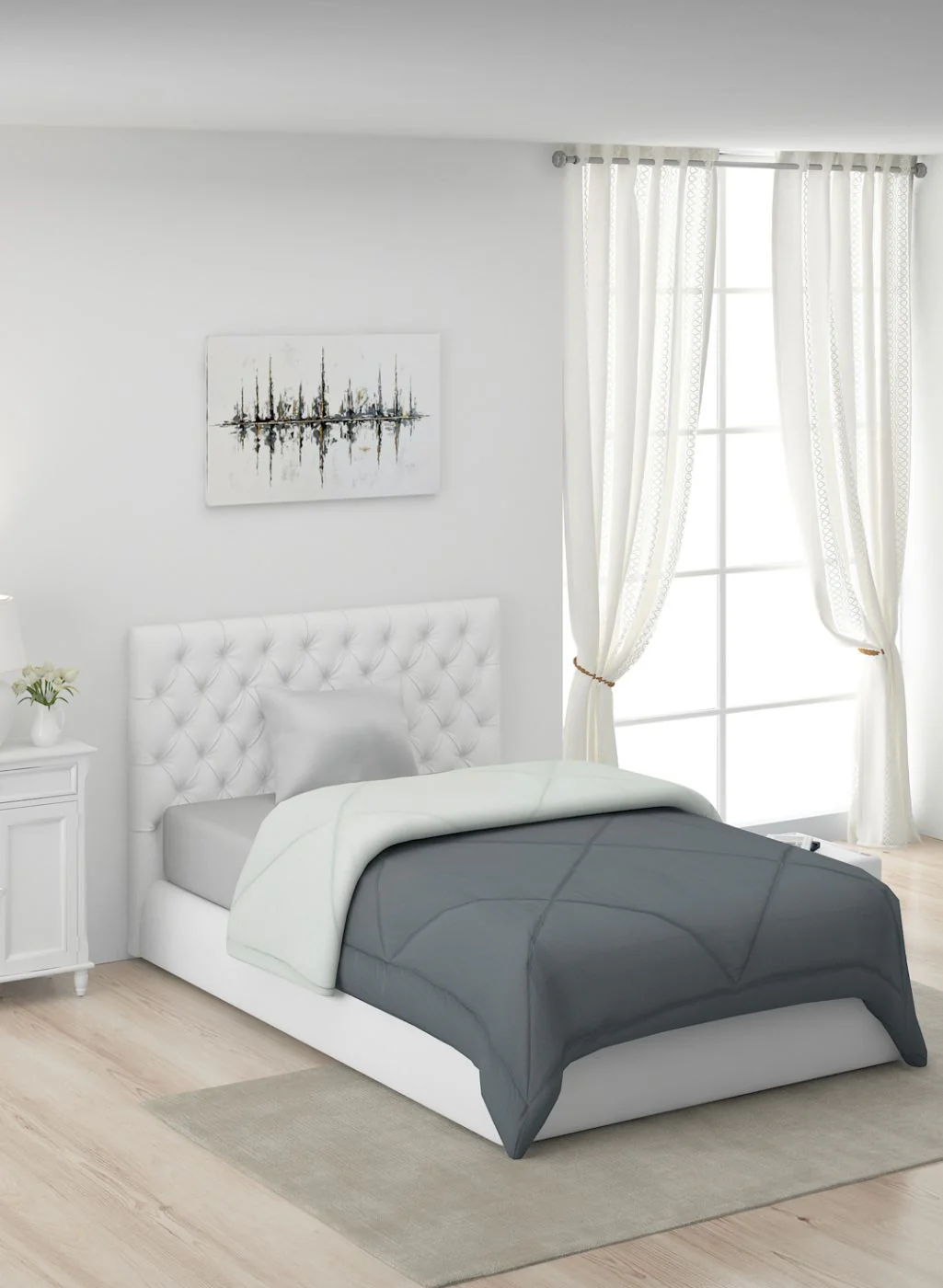 Solid Microfibre Single Comforter for Mild Winter - Image 2