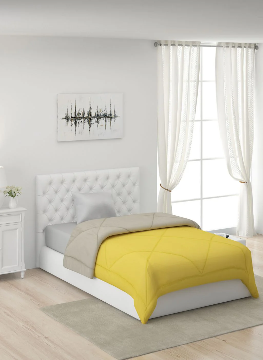 Solid Microfibre Single Comforter for Mild Winter - Image 2
