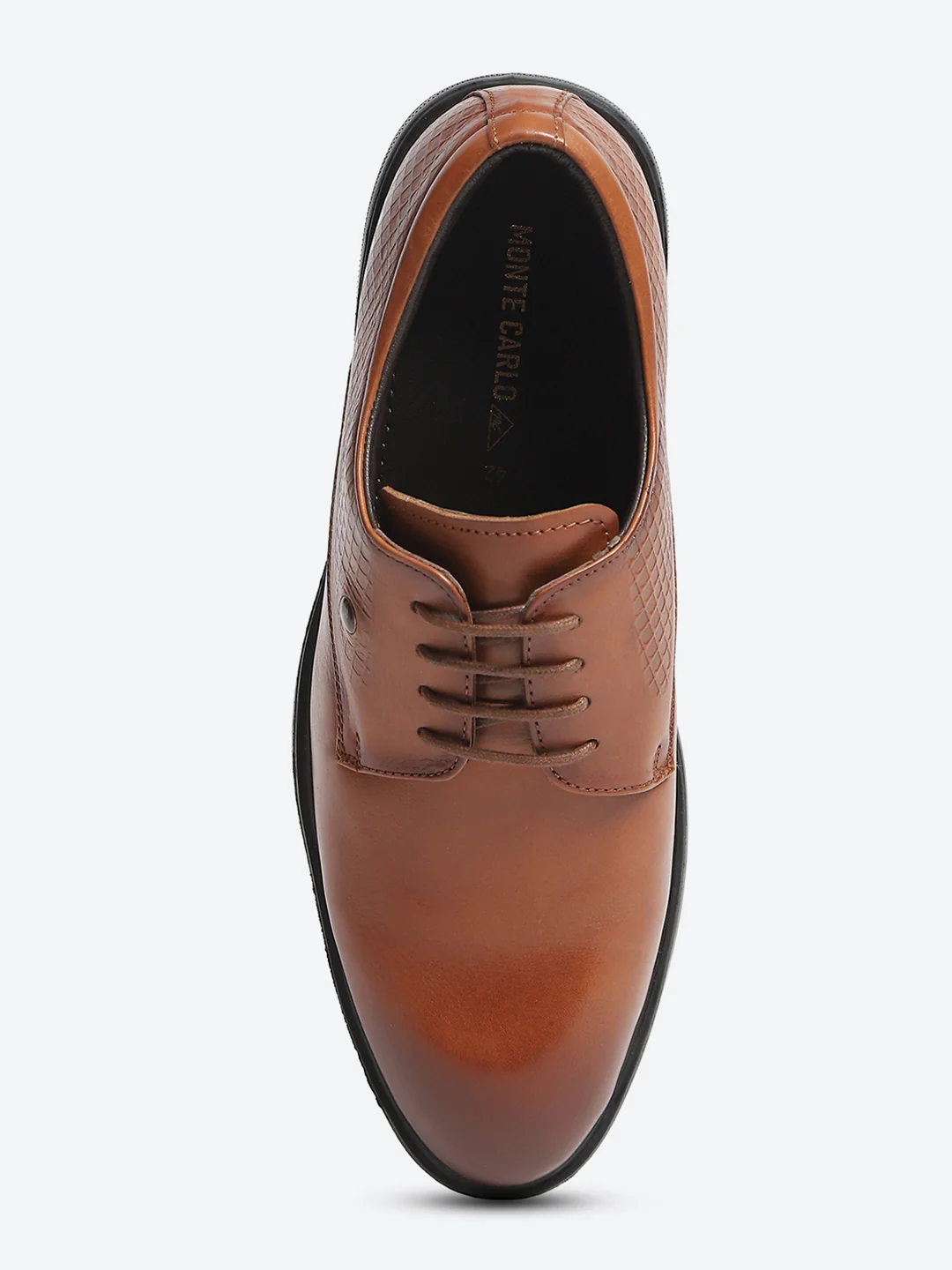 Monte Carlo Tan Polished Finish Formal & Business Lace Up Style Derby Dress Shoes for Men - Image 6