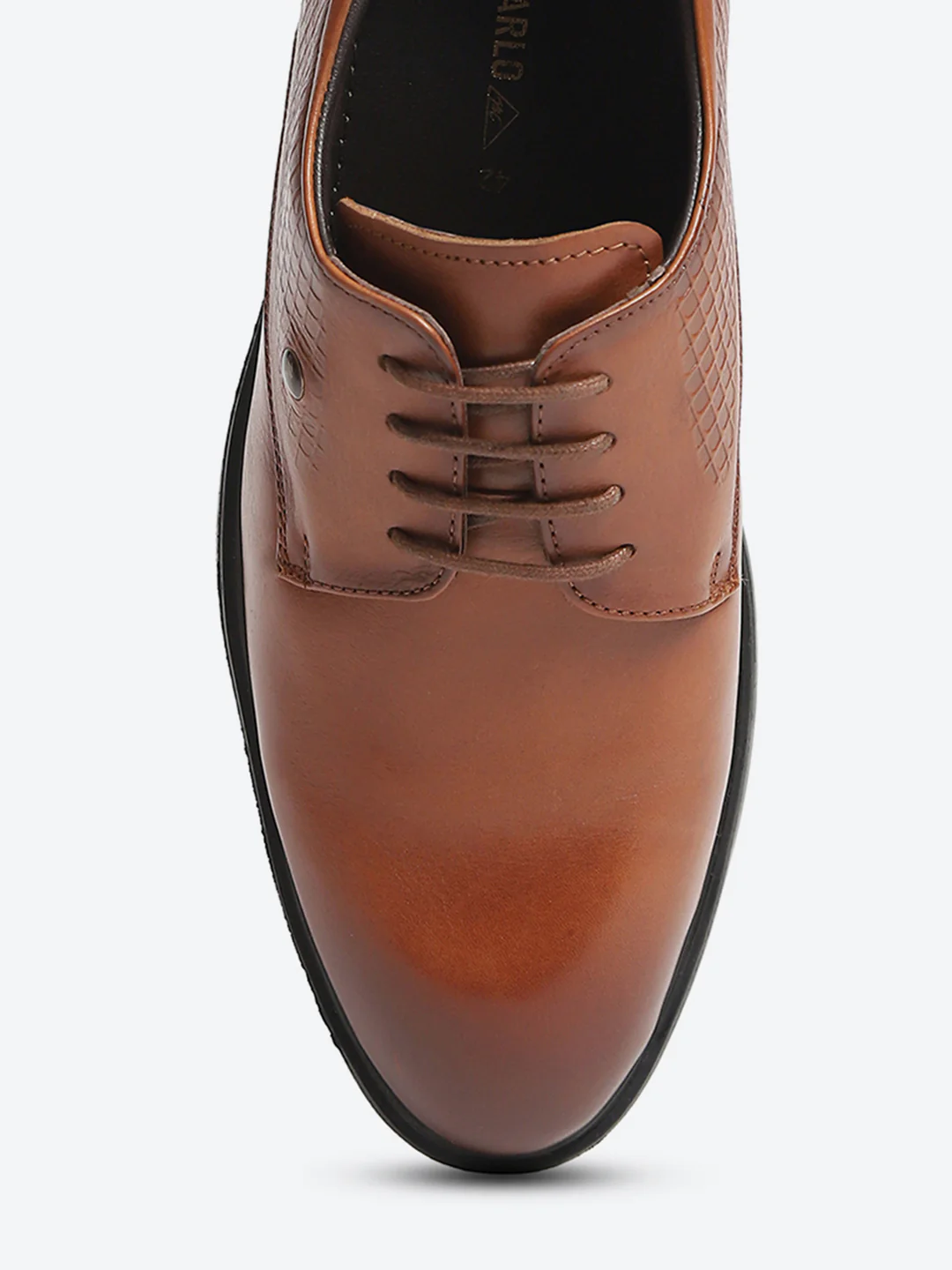 Monte Carlo Tan Polished Finish Formal & Business Lace Up Style Derby Dress Shoes for Men - Image 7