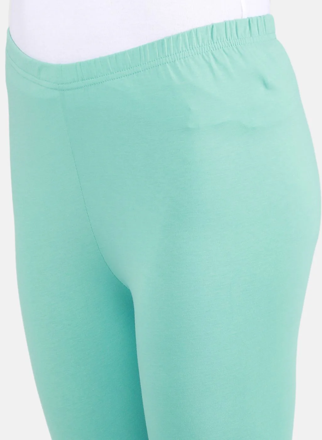 Women Aqua Blue Solid Legging - Image 5