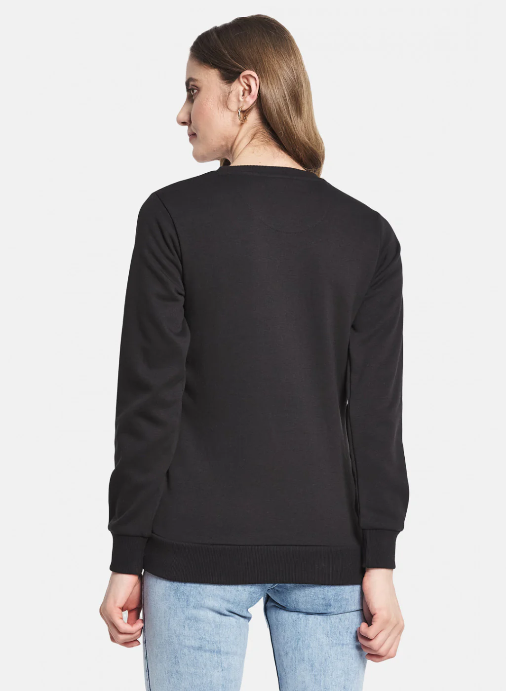 Women Black Printed Sweatshirt - Image 3