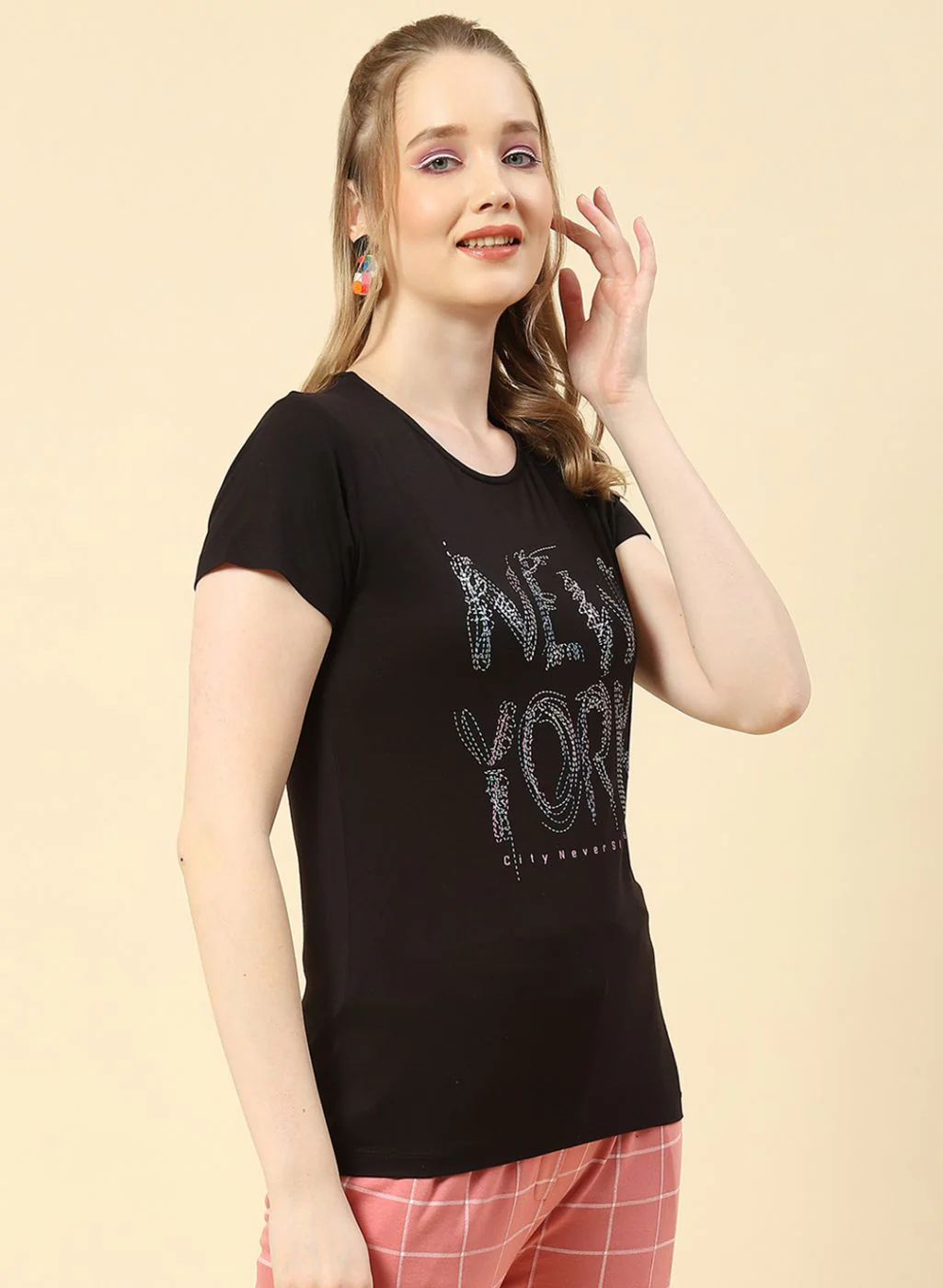 Women Black Printed Top - Image 4