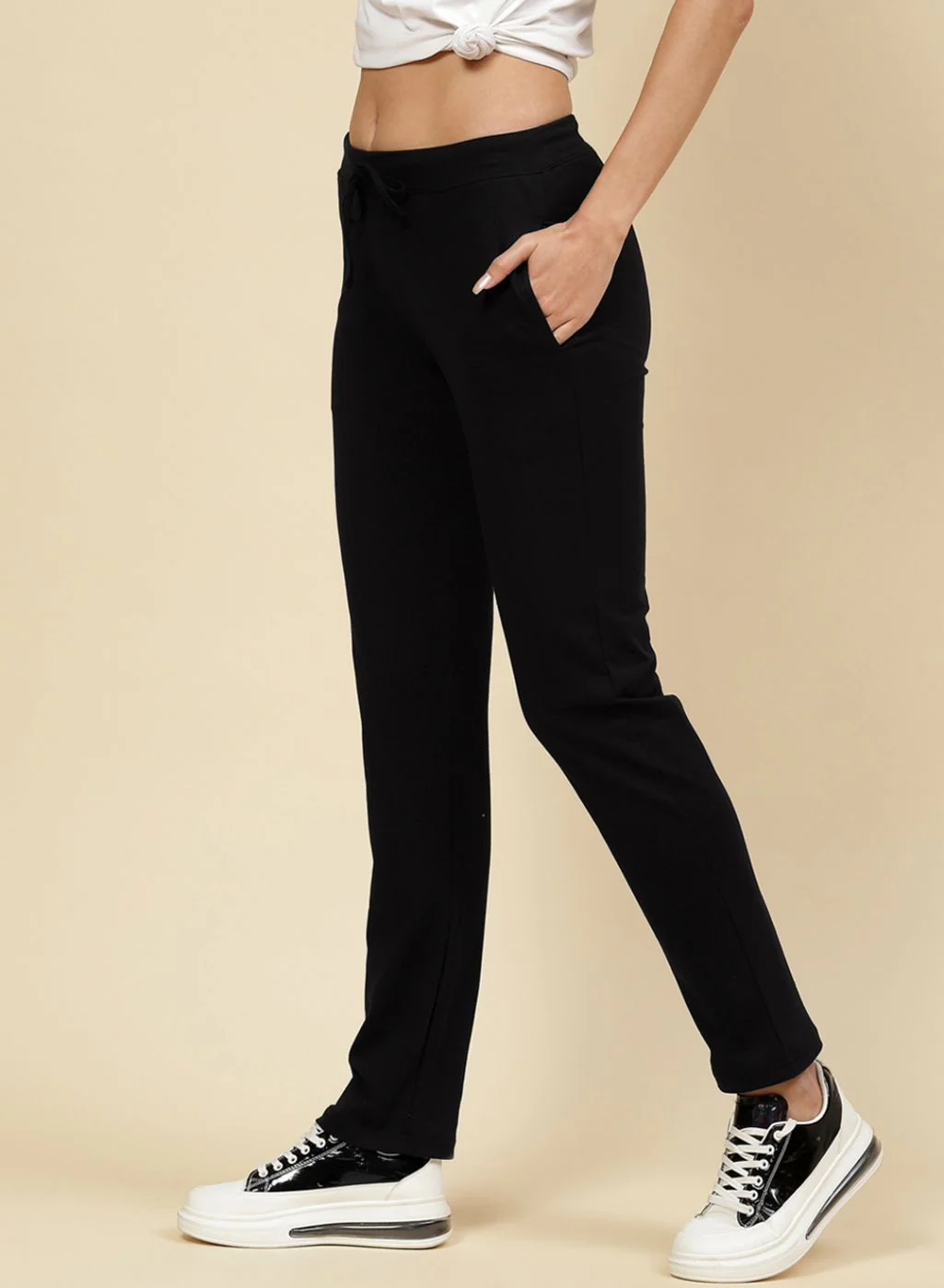 Women Black Regular Fit Lower - Image 3