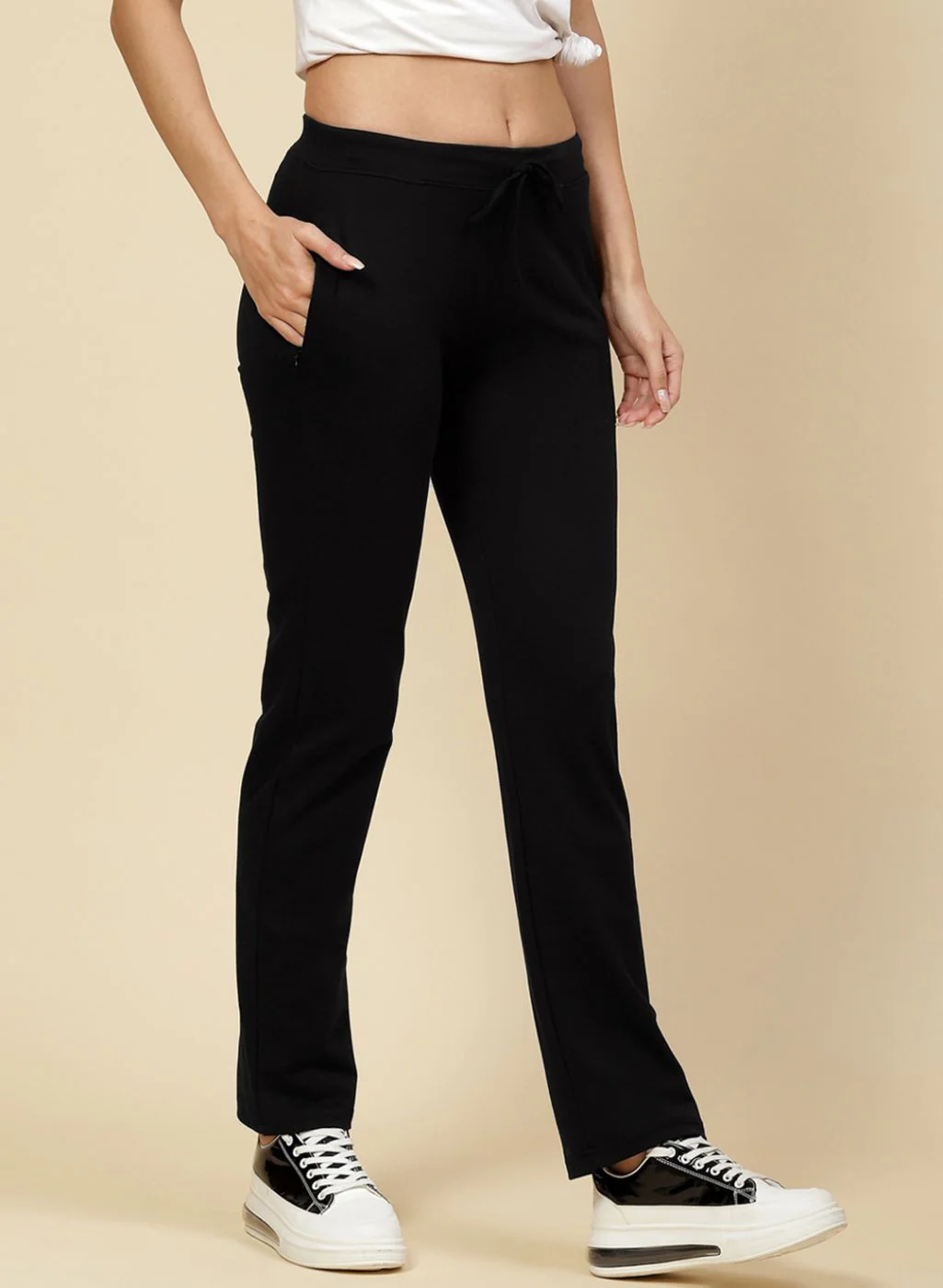 Women Black Regular Fit Lower - Image 4