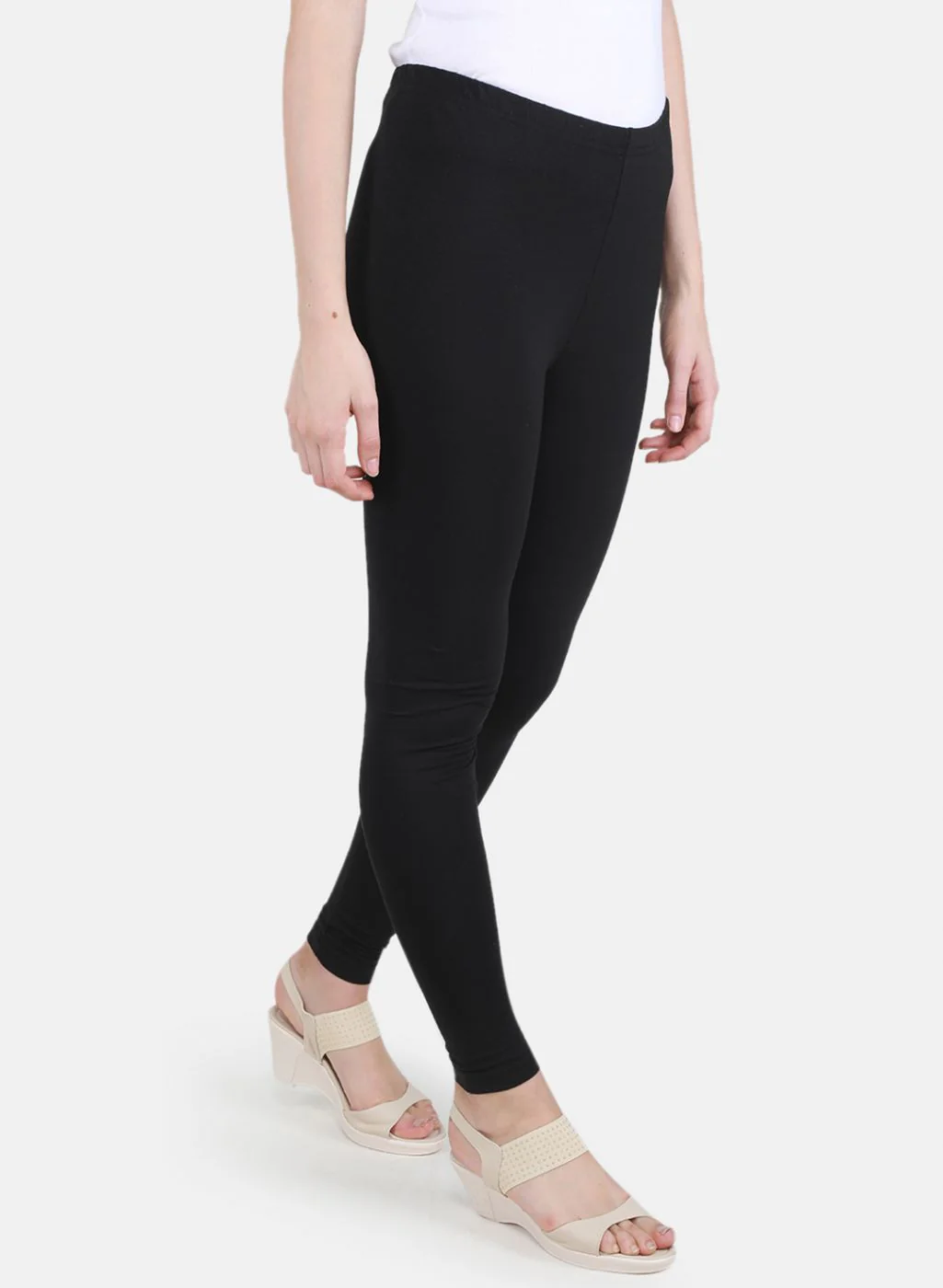 Women Black Solid Legging - Image 6