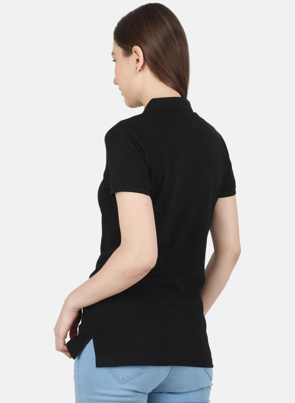 Women Black Solid T-Shirt - Image 3