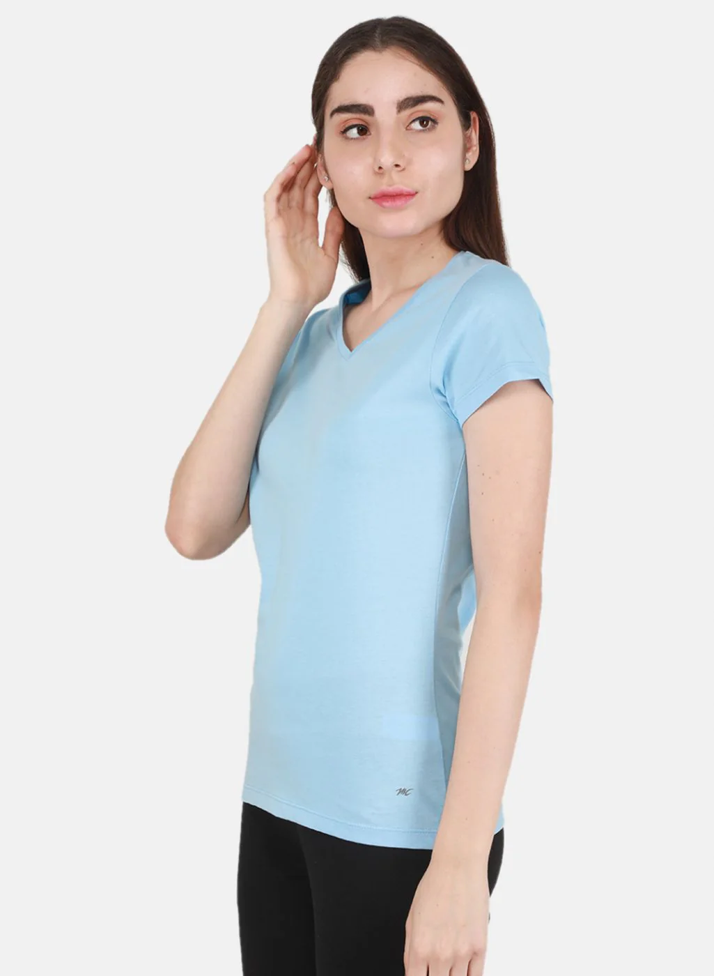 Women Blue & Peach Solid Top 2 Pc Set - Image 3