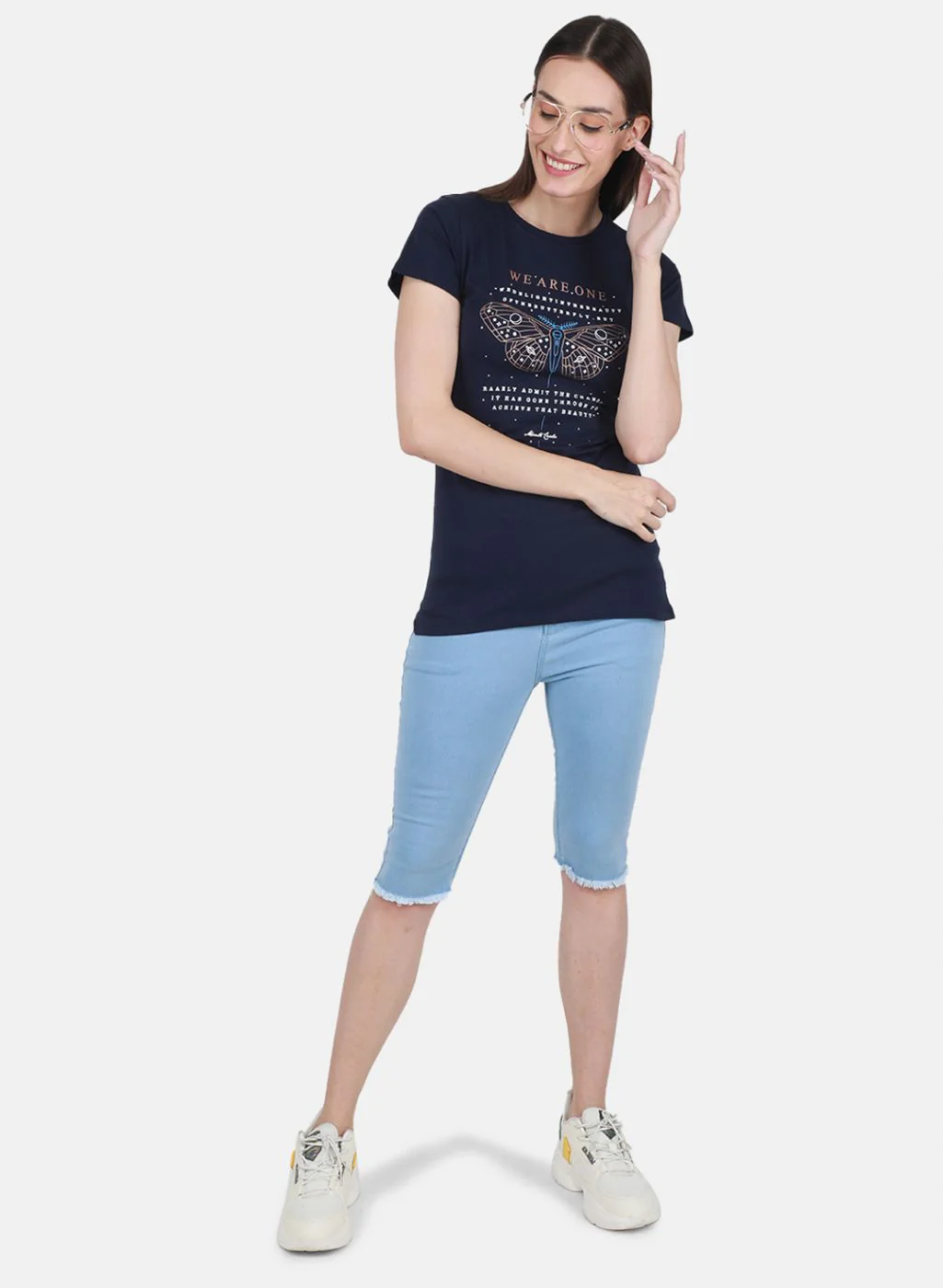Women Blue & Pink Printed Top 2 Pc Set - Image 5