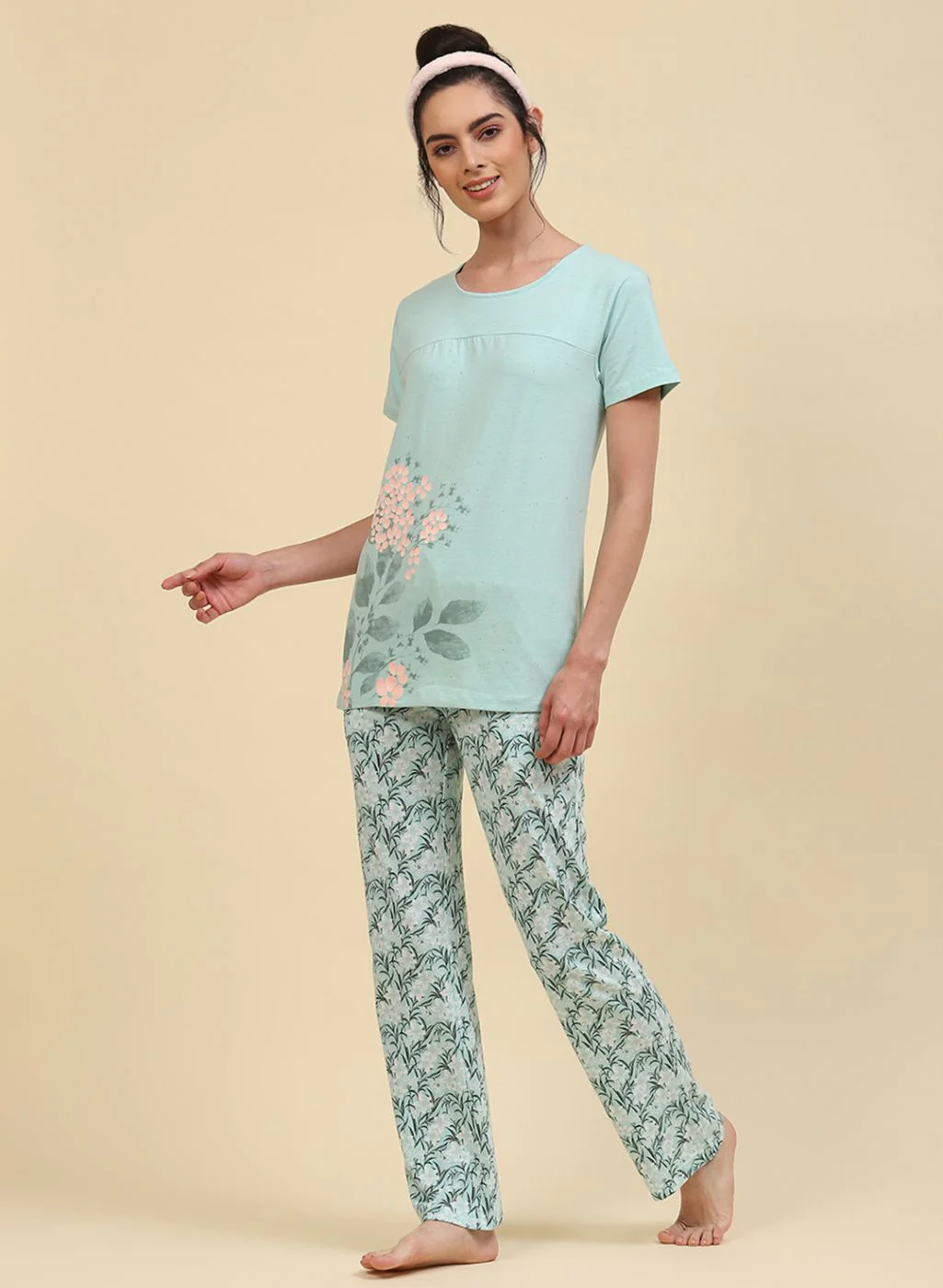 Women Blue Printed Lower Set - Image 2