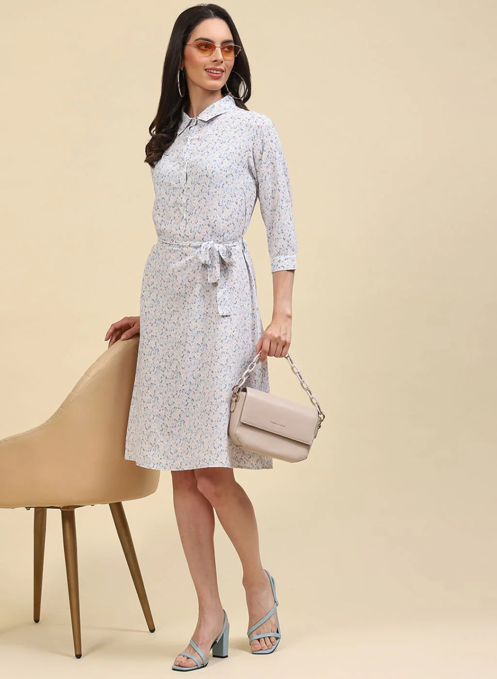 Women Blue Printed Tunic - Image 2