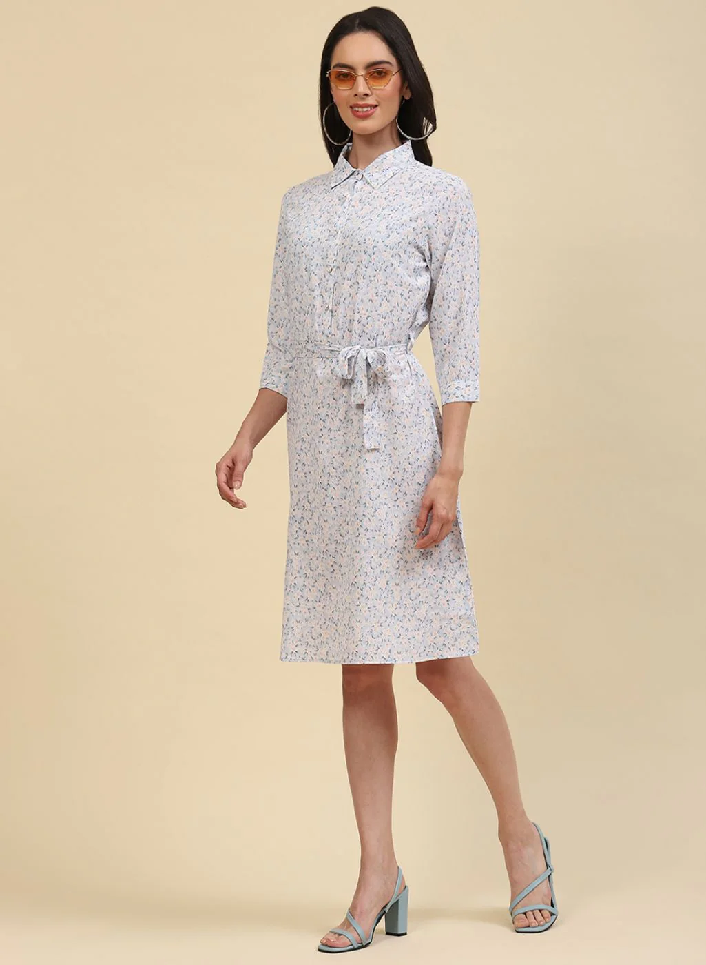 Women Blue Printed Tunic - Image 3