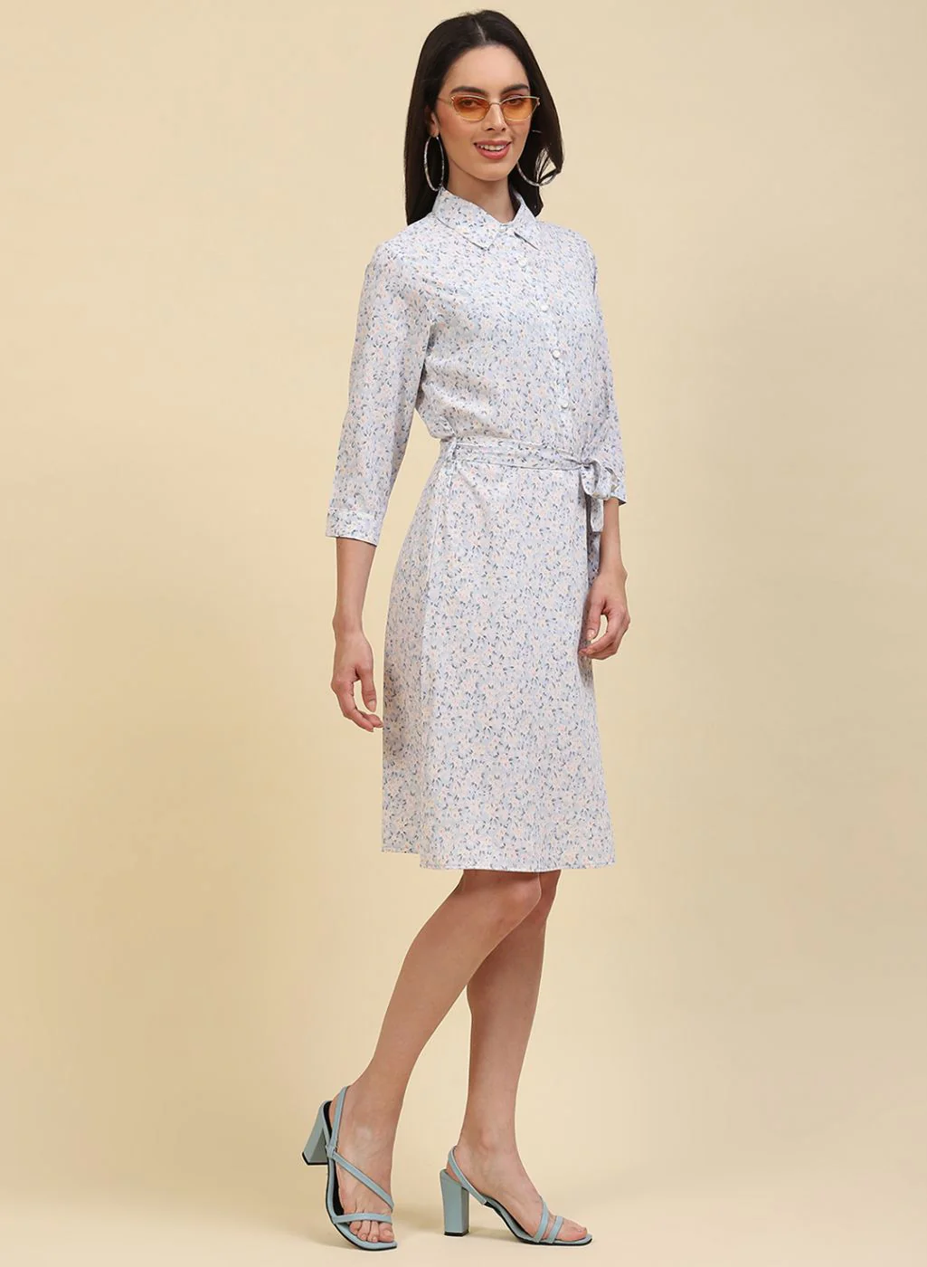 Women Blue Printed Tunic - Image 4