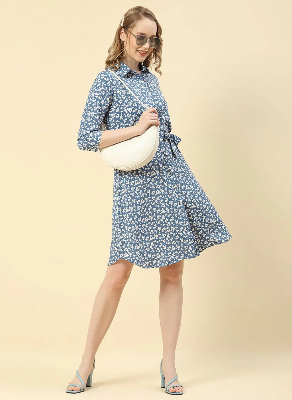 Women Blue Printed Tunic - Image 5