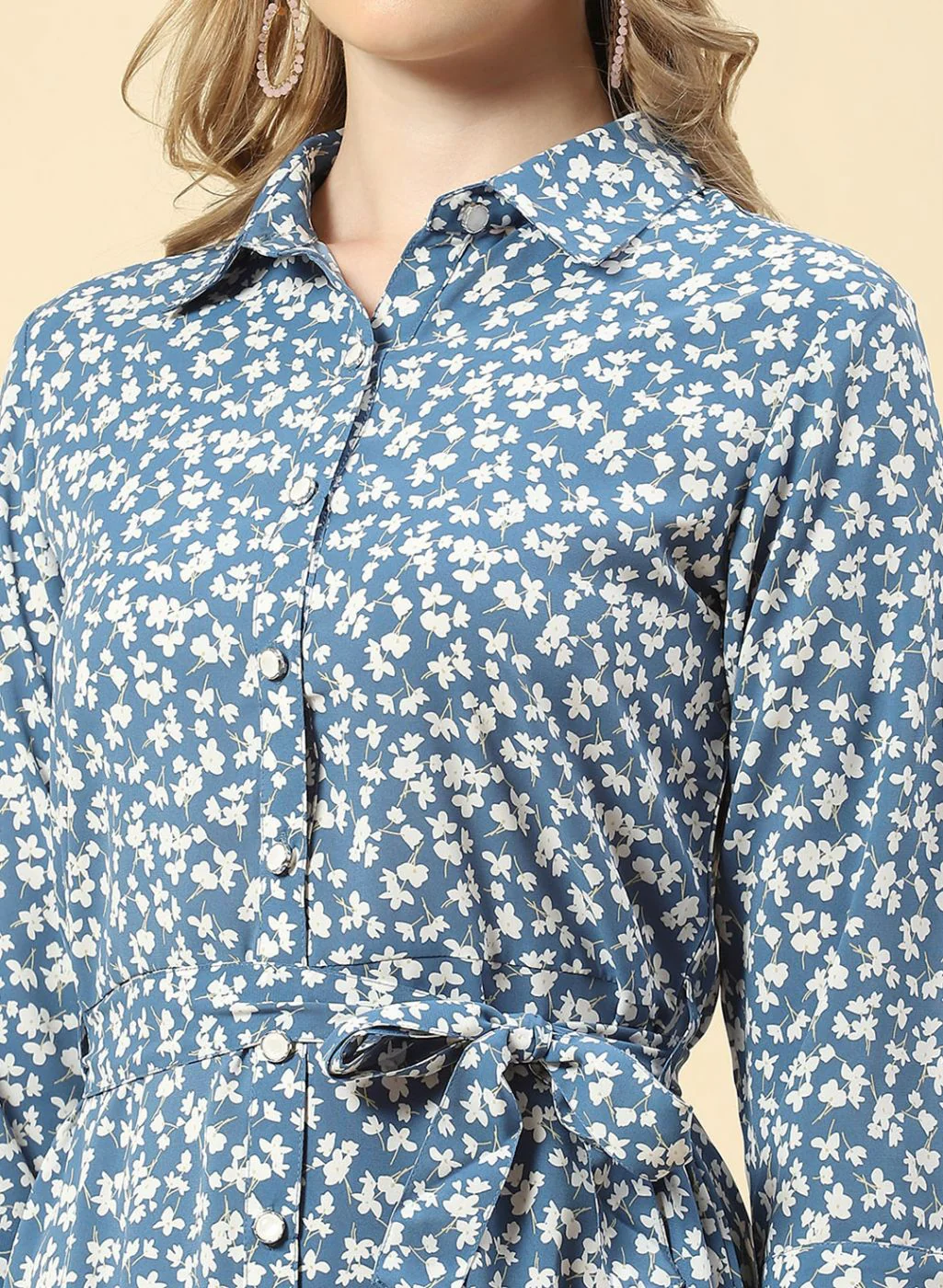 Women Blue Printed Tunic - Image 6
