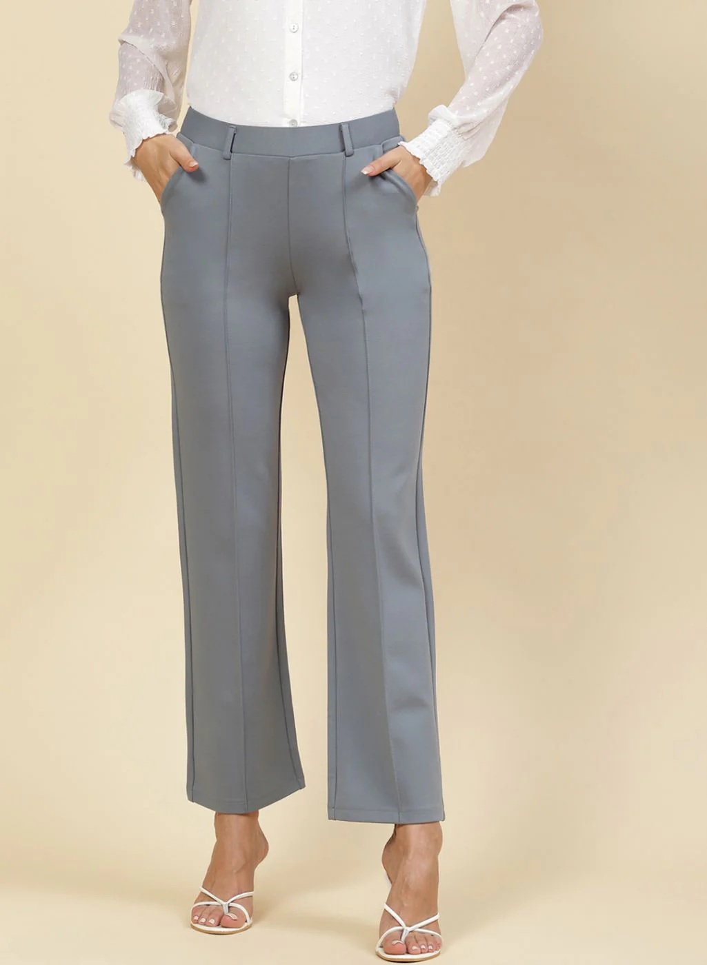 Women Blue Solid Jegging - Image 4