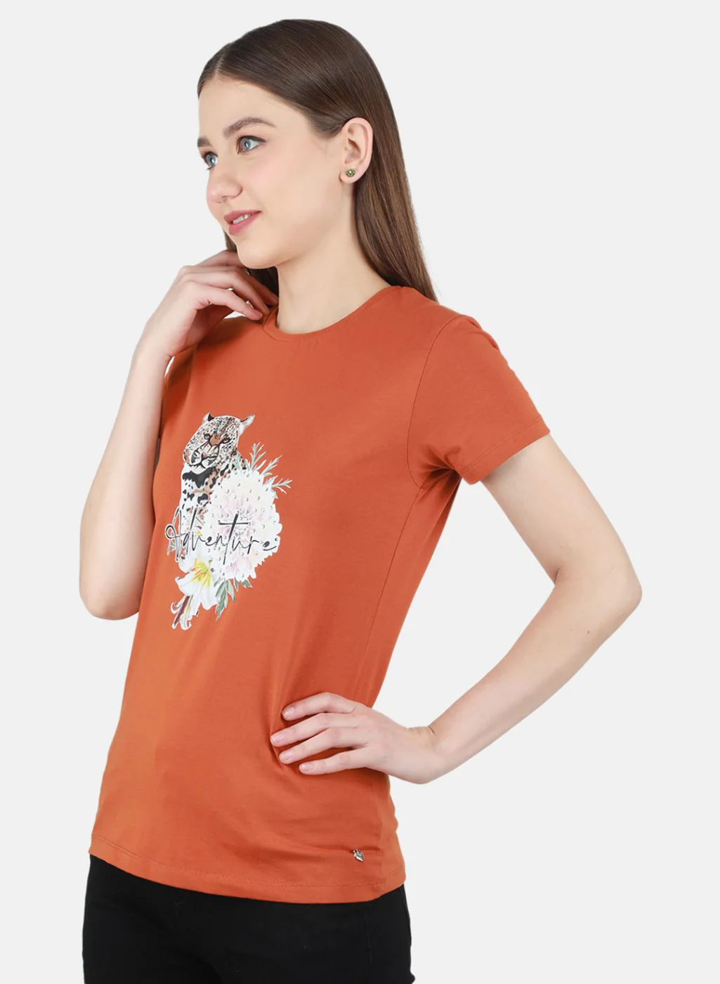 Women Brown Printed Top - Image 2