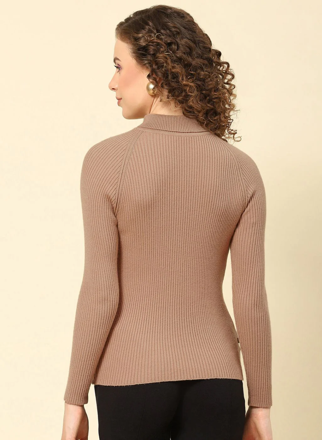 Women Brown Solid Blend wool Sceavy - Image 5