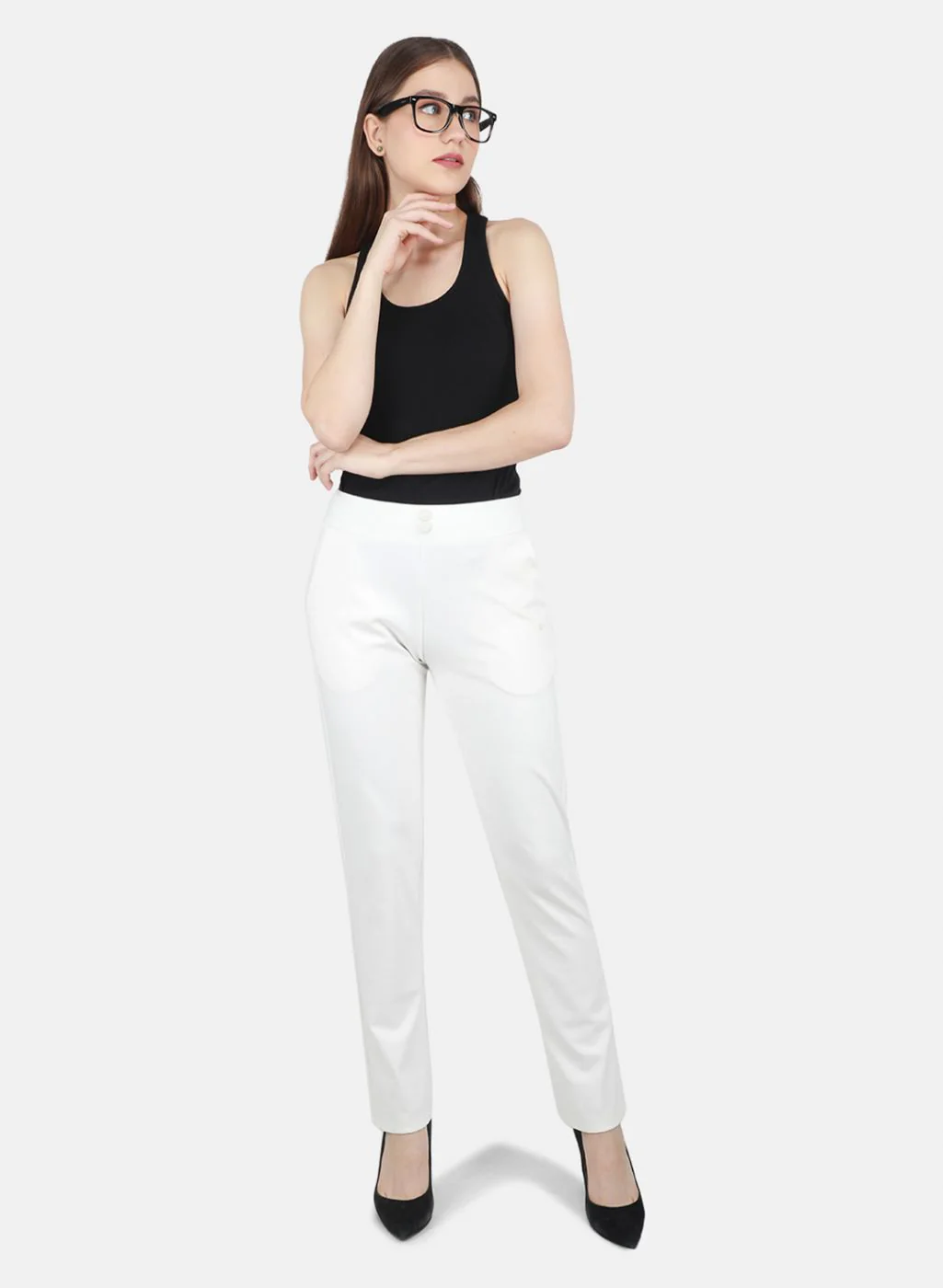 Women Cream Regular Fit Lower - Image 4