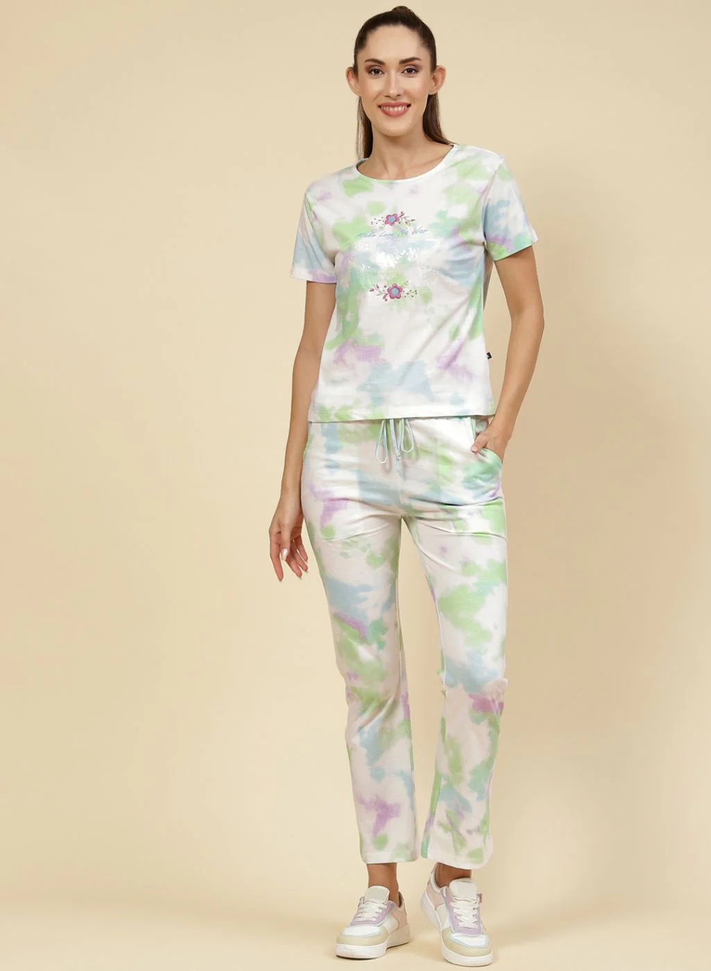 Women Green Printed CoordiNAte Set - Image 2