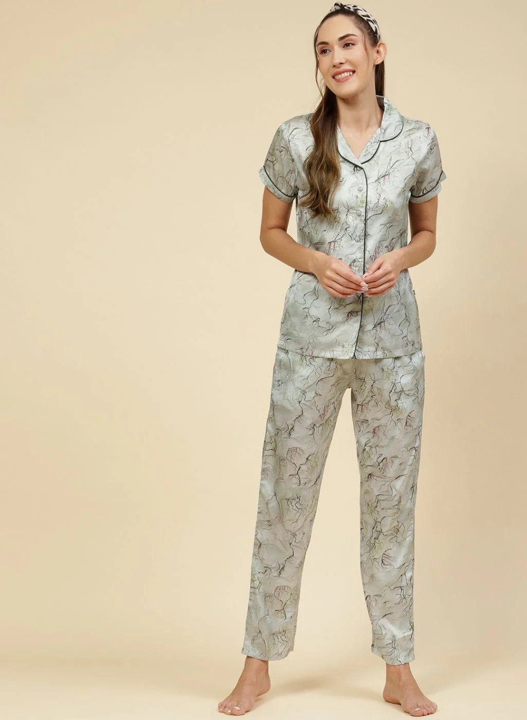 Women Green Printed Lower Set - Image 2