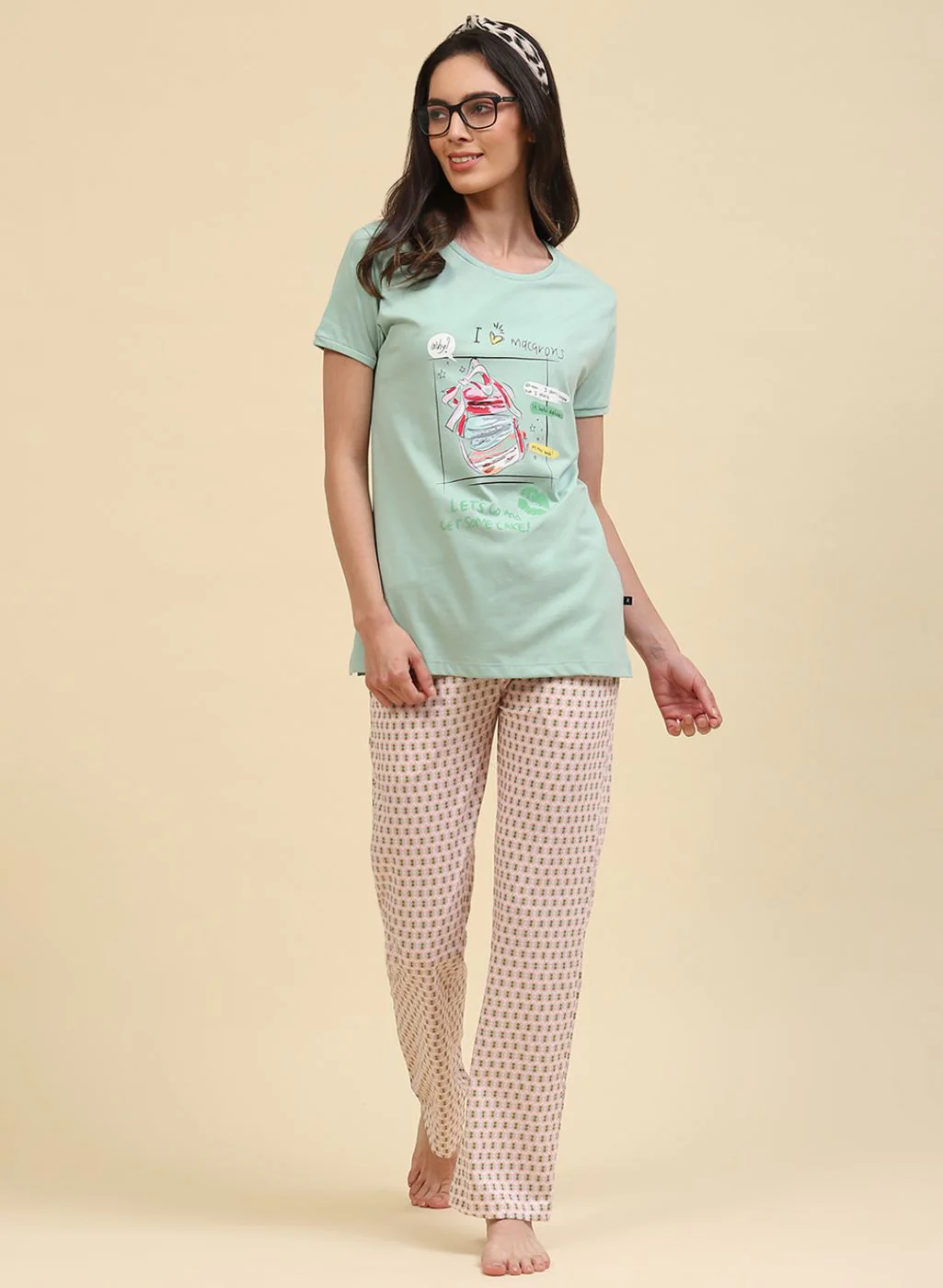 Women Green Printed Lower Set - Image 2