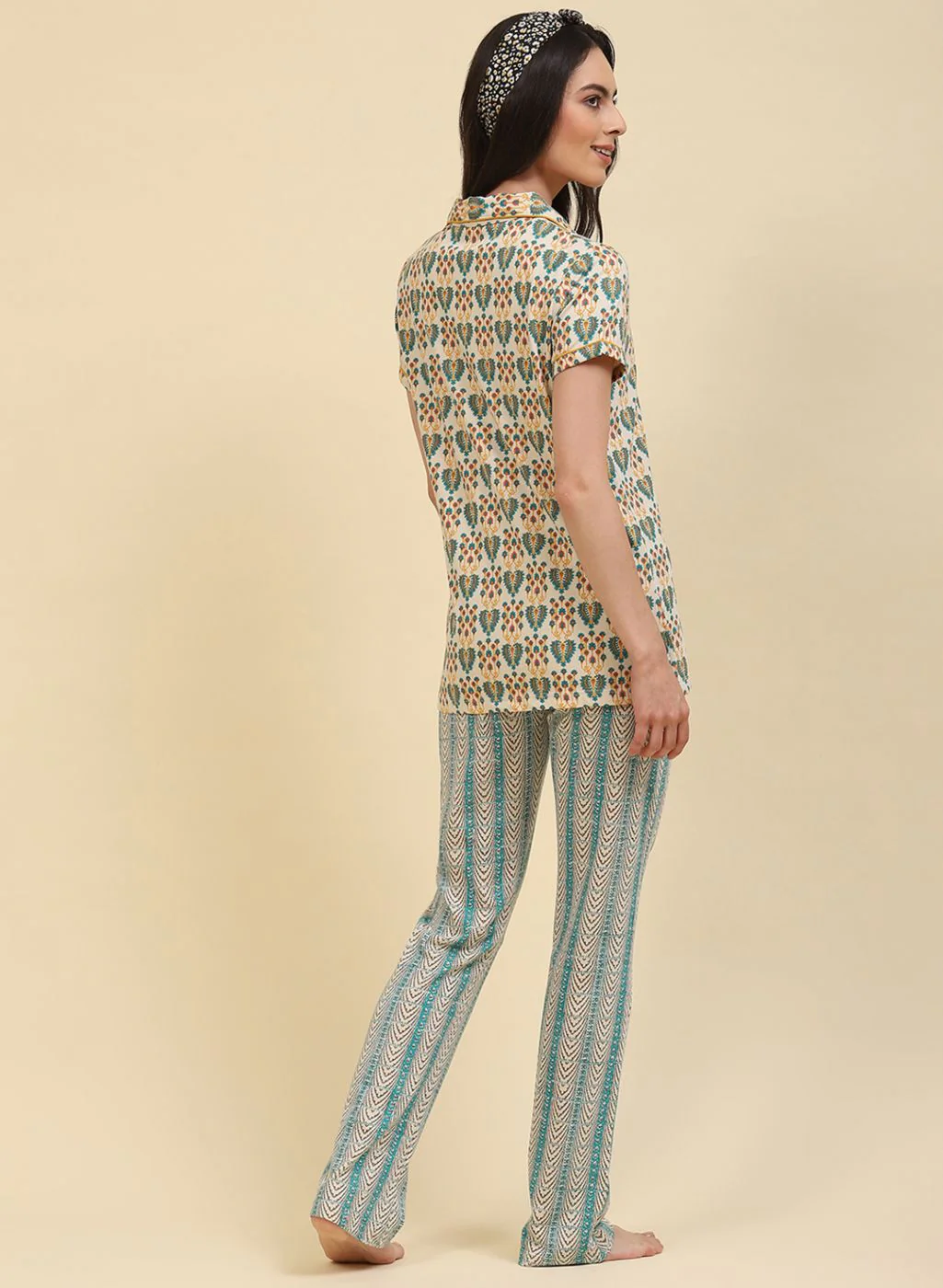Women Green Printed Lower Set - Image 4